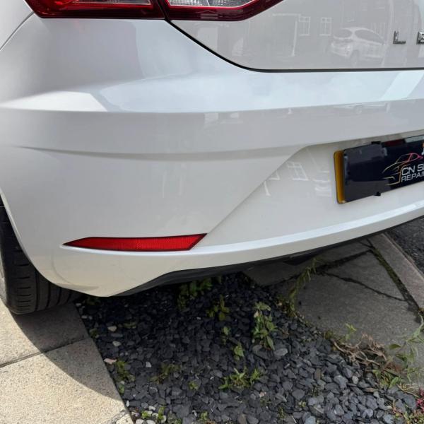 After — Rear Bumper Corner Scuff Repair on SEAT Leon in Euxton, Chorley