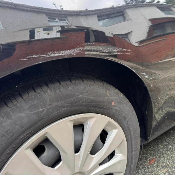 Before — Rear Quarter Scratch Repair on a Ford Fiesta in Liverpool
