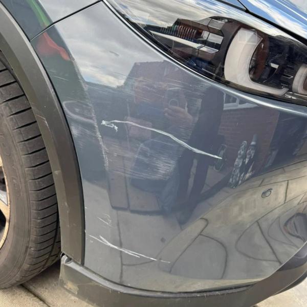 Before — Front Bumper Corner Scuff Repair on Mazda CX-5 in Orrell, Wigan