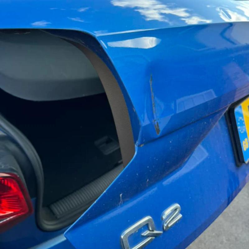 Before - Tailgate Dent and Bumper Repair on an Audi Q2 in Southport, Merseyside