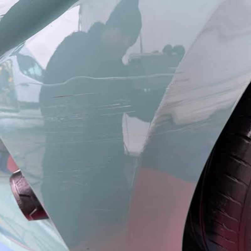 Before - Front bumper corner and wing mirror repair on a Hyundai i10 in Wigan