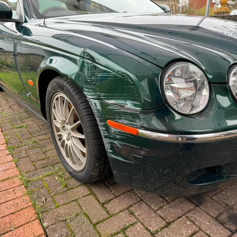 Before - Wing Replacement and Front Bumper Repair on a Jaguar S-Type in Wigan