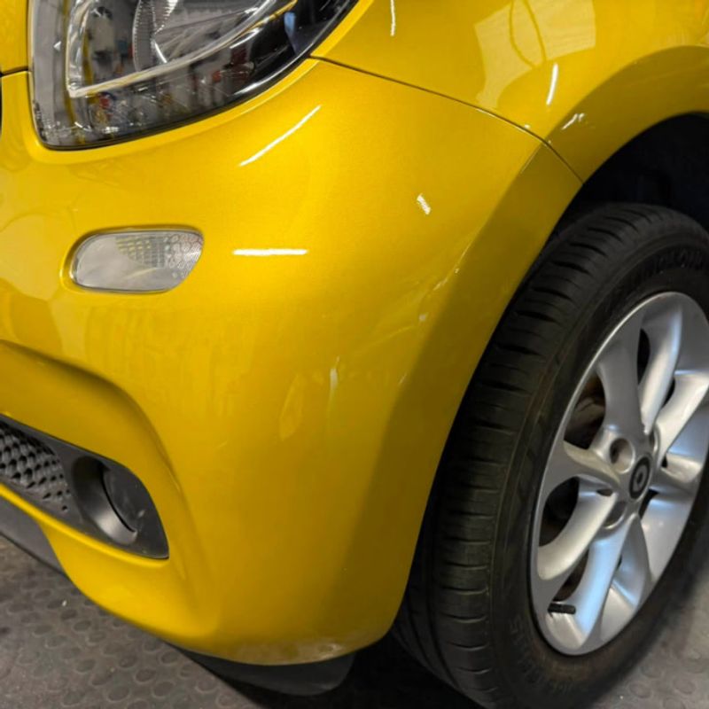 After - Front bumper corner repair on a SMART Car in Wigan