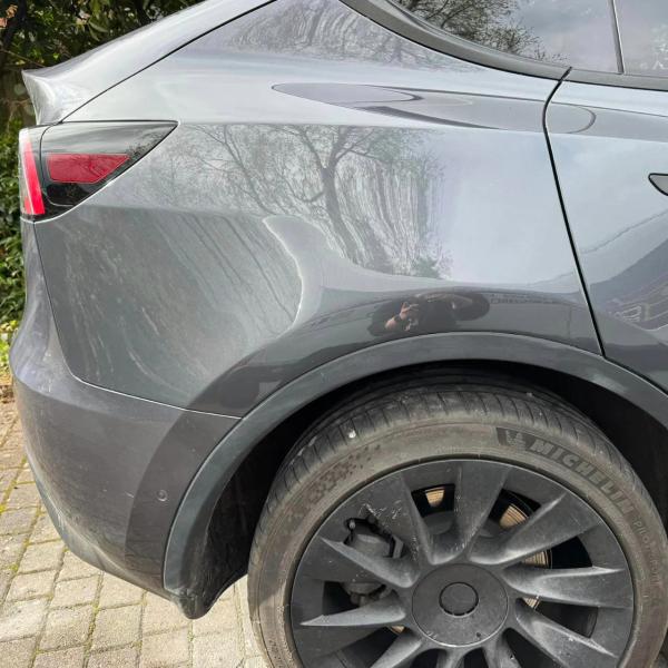 After — Rear Wing Dent Repair on a Tesla Model Y in Wilmslow, Cheshire