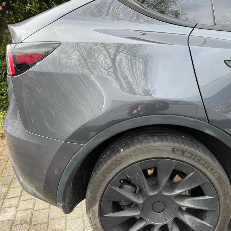 After - Rear Wing Dent Repair on a Tesla Model Y in Wilmslow, Cheshire