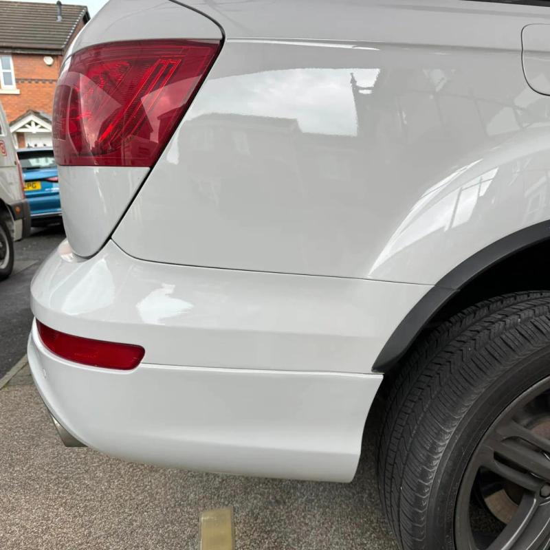 After - Full Rear Bumper Scuff, Split and Repaint on an Audi Q7 in Orrell, Wigan