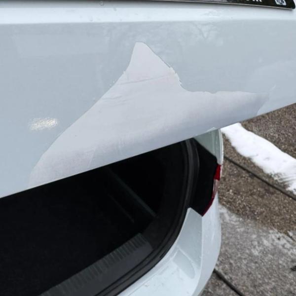 Before — Boot Lid Paint Peel Repair on Skoda Superb in Westhoughton