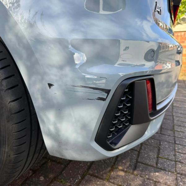 Before — Rear Bumper Scuff Repair on a Brand New Audi A1 in St Helens, Merseyside