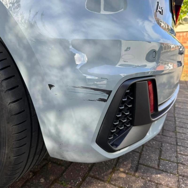 Before - Rear Bumper Scuff Repair on a Brand New Audi A1 in St Helens, Merseyside