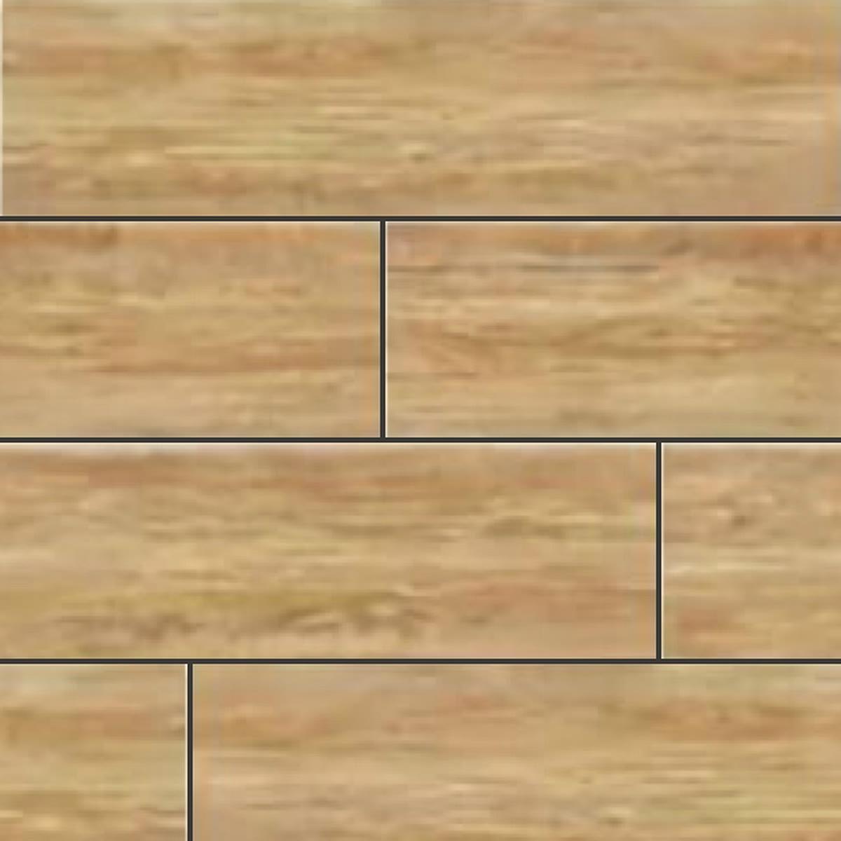 Muestra de porcelanato símil madera pino dorado