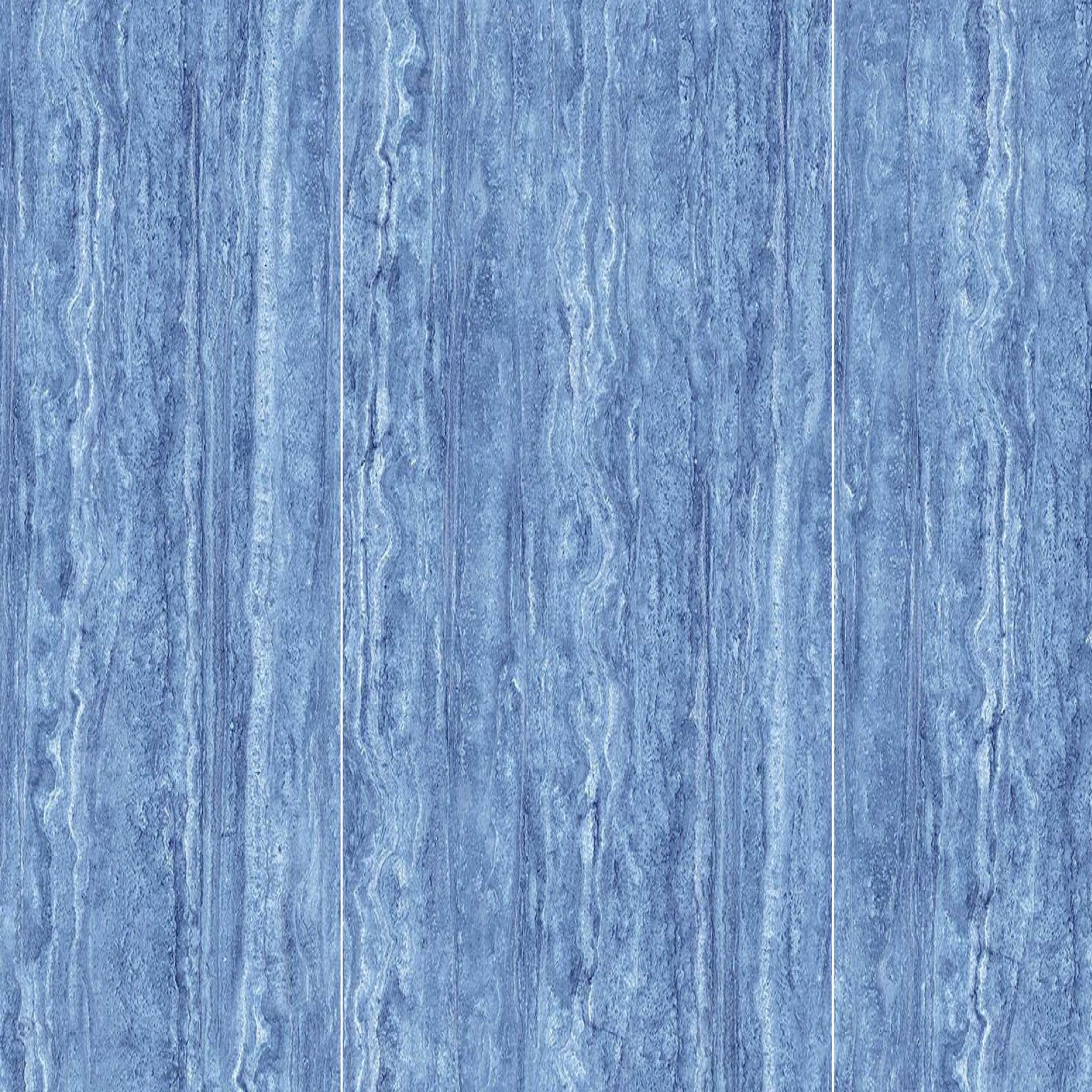 Muestra de porcelanato pulido travertino azul