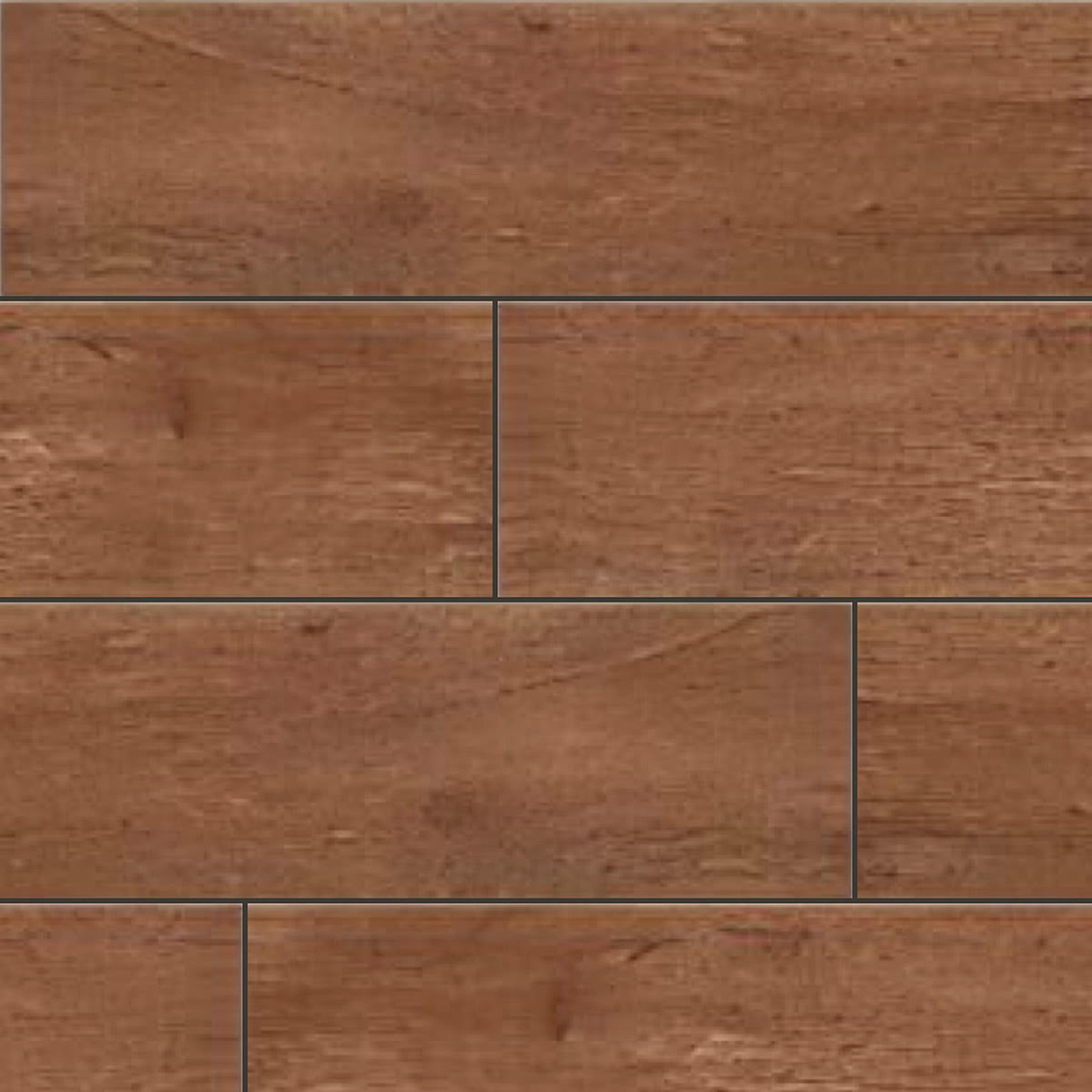 Muestra de porcelanato símil madera cedro rojizo