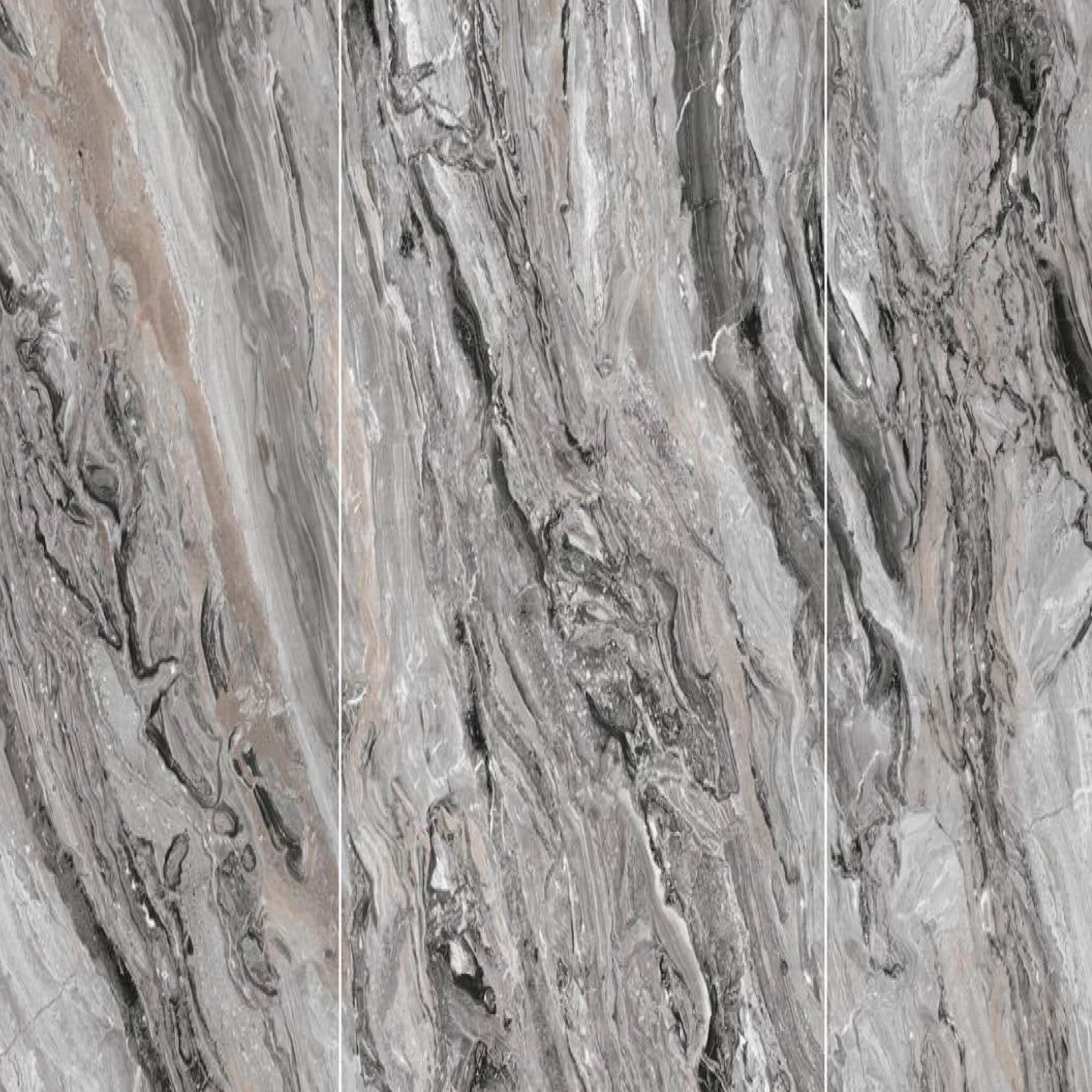 Muestra de porcelanato pulido gris río