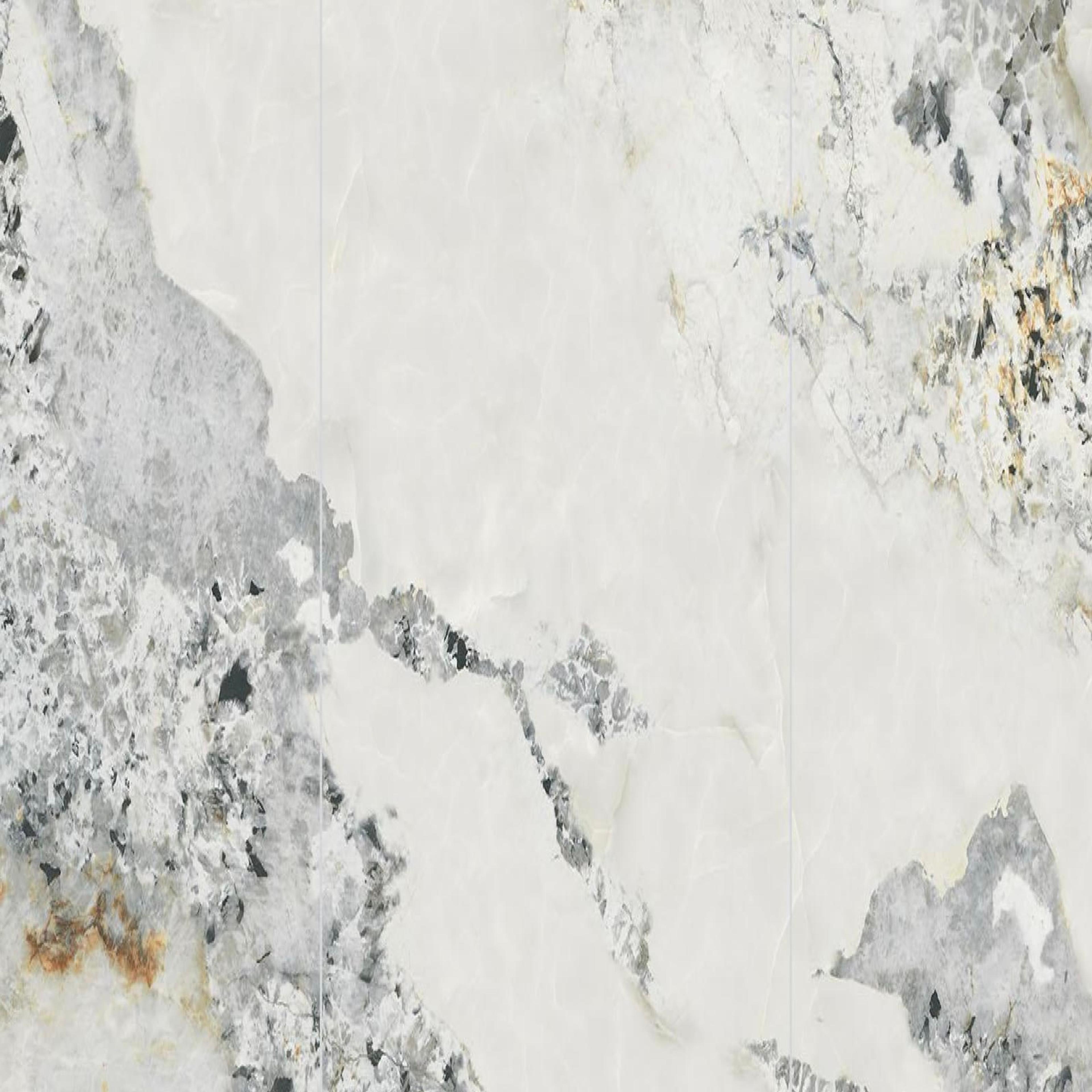 Muestra de porcelanato pulido brecha gris