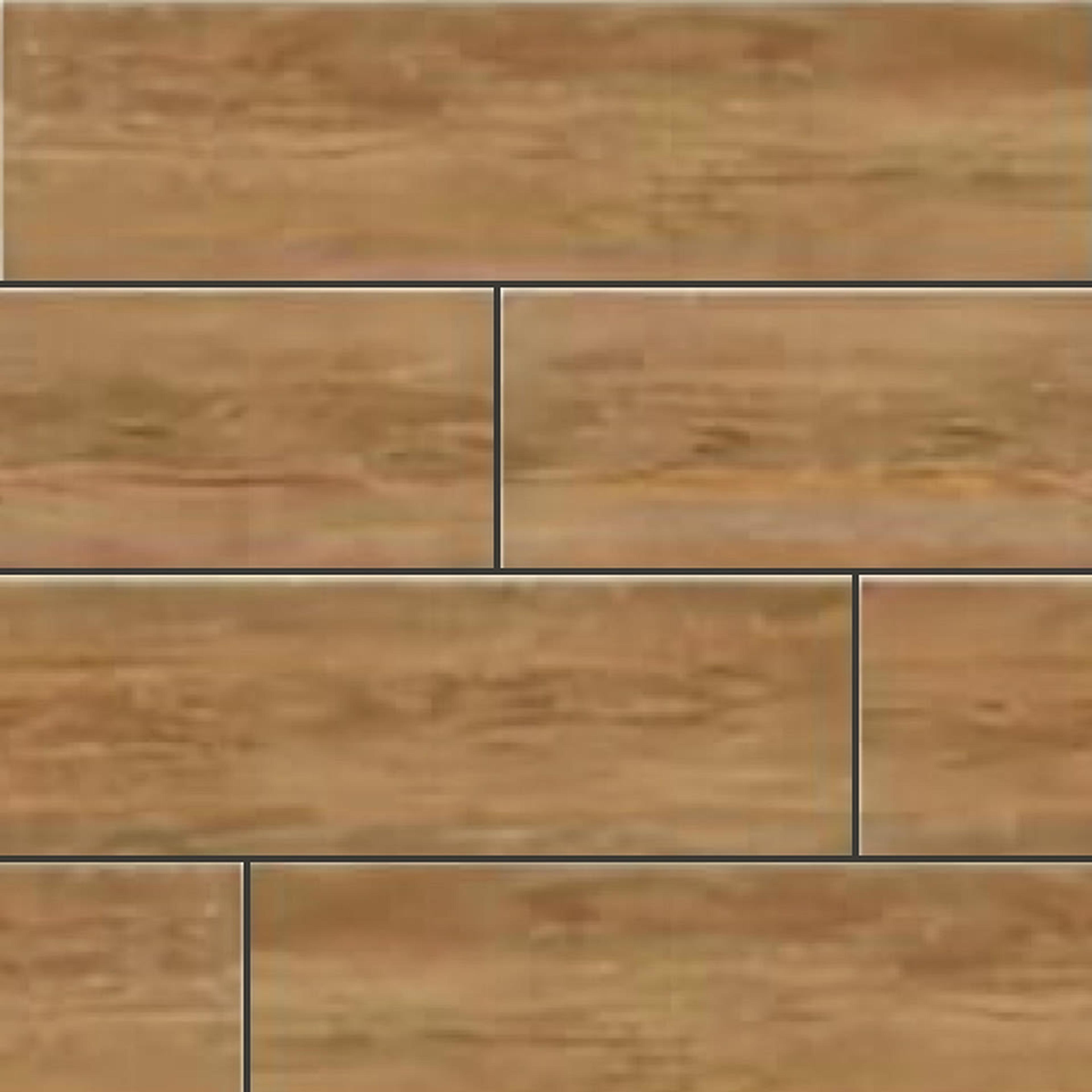 Muestra de porcelanato símil madera roble tostado