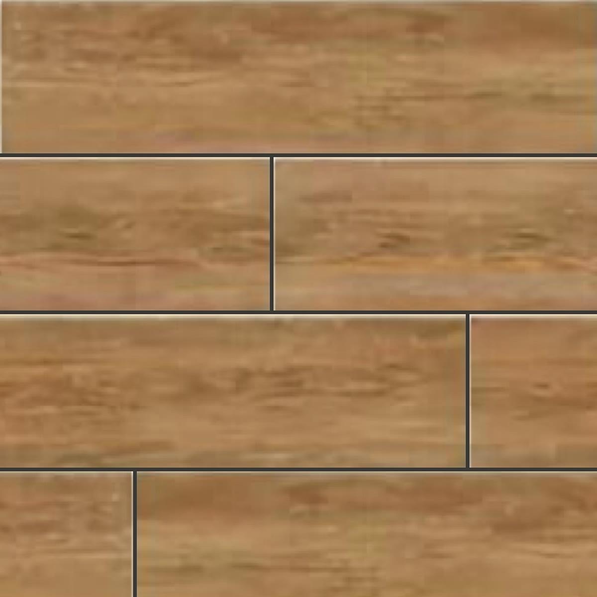 Muestra de porcelanato símil madera roble tostado
