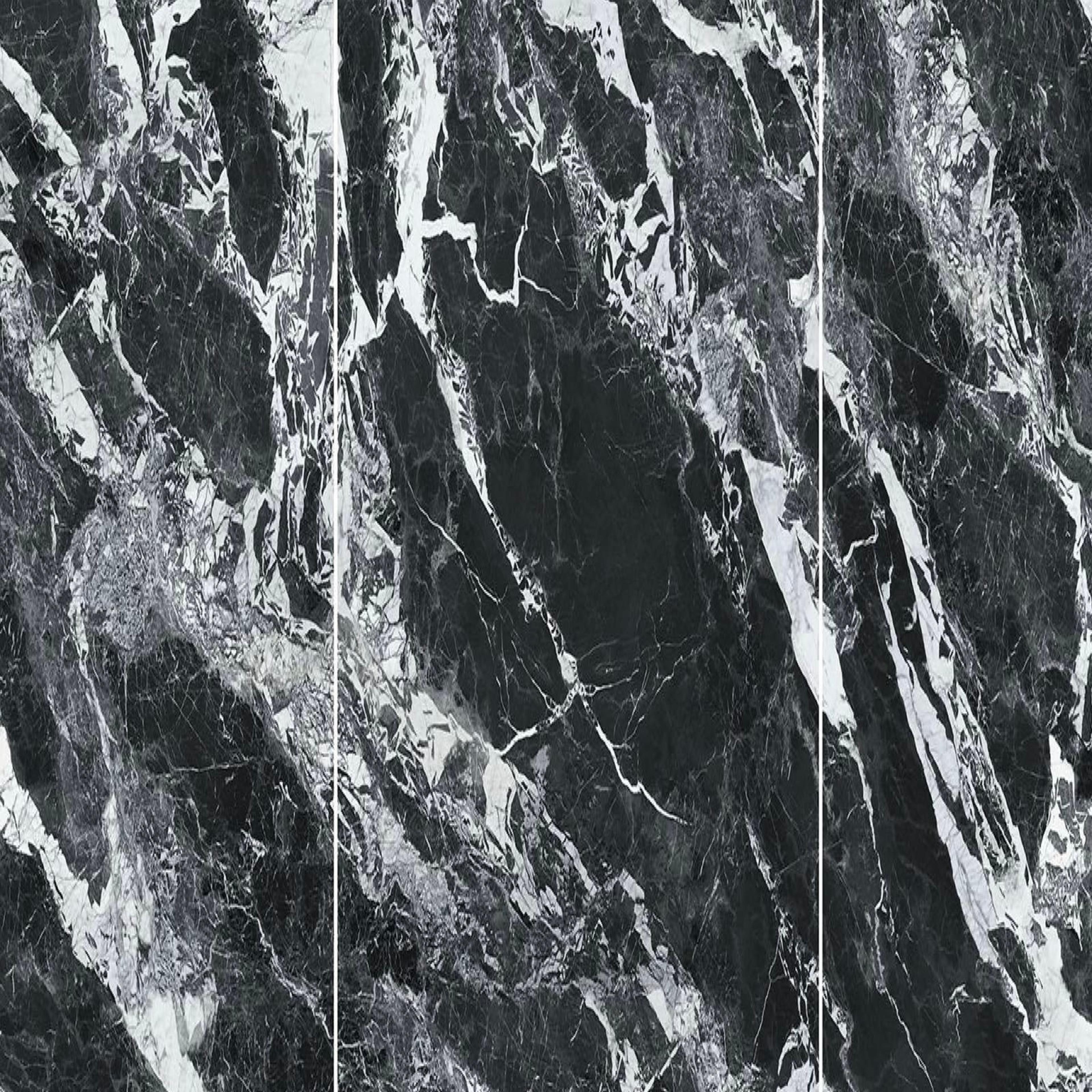 Muestra de porcelanato pulido negro nevado