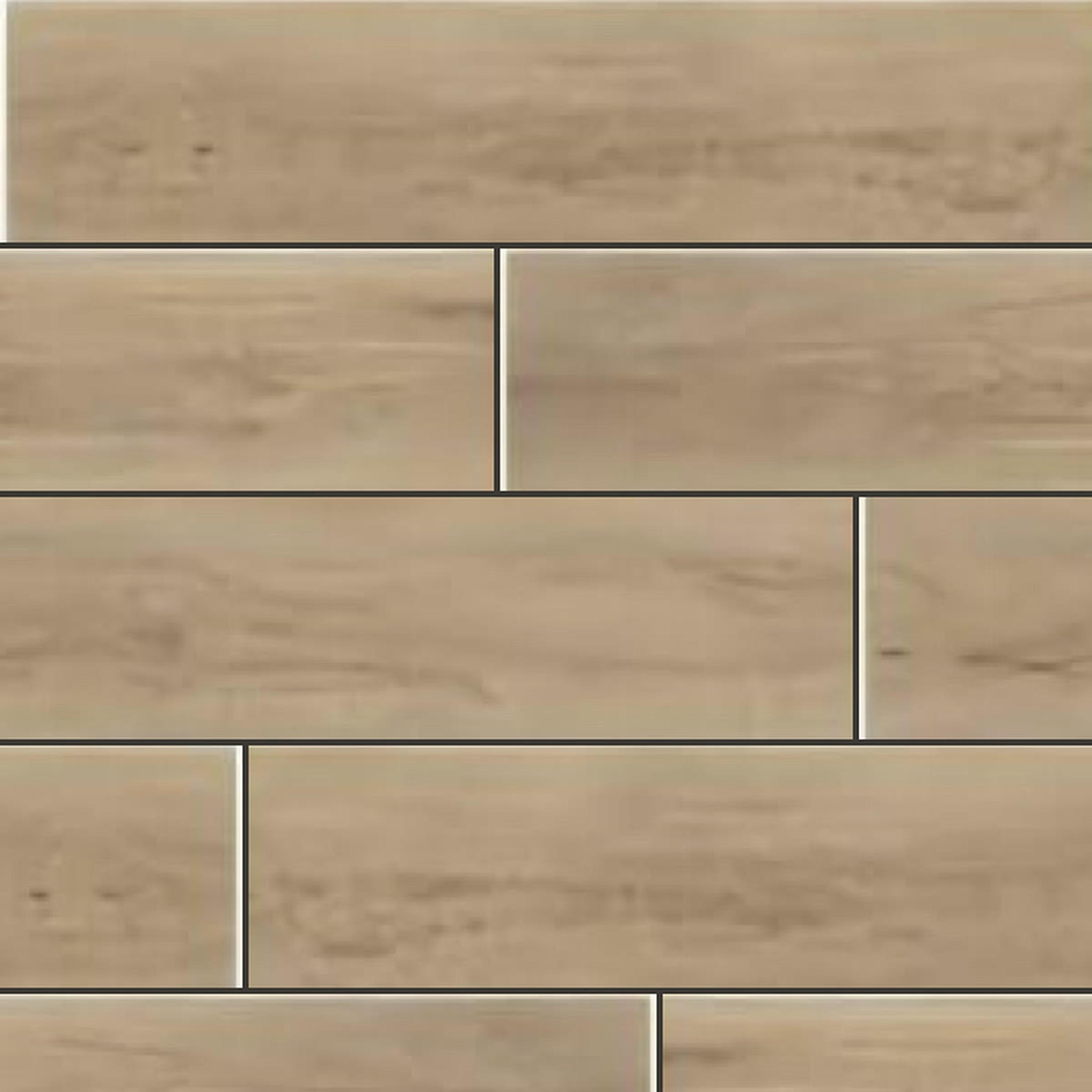 Muestra de porcelanato símil madera roble taupe