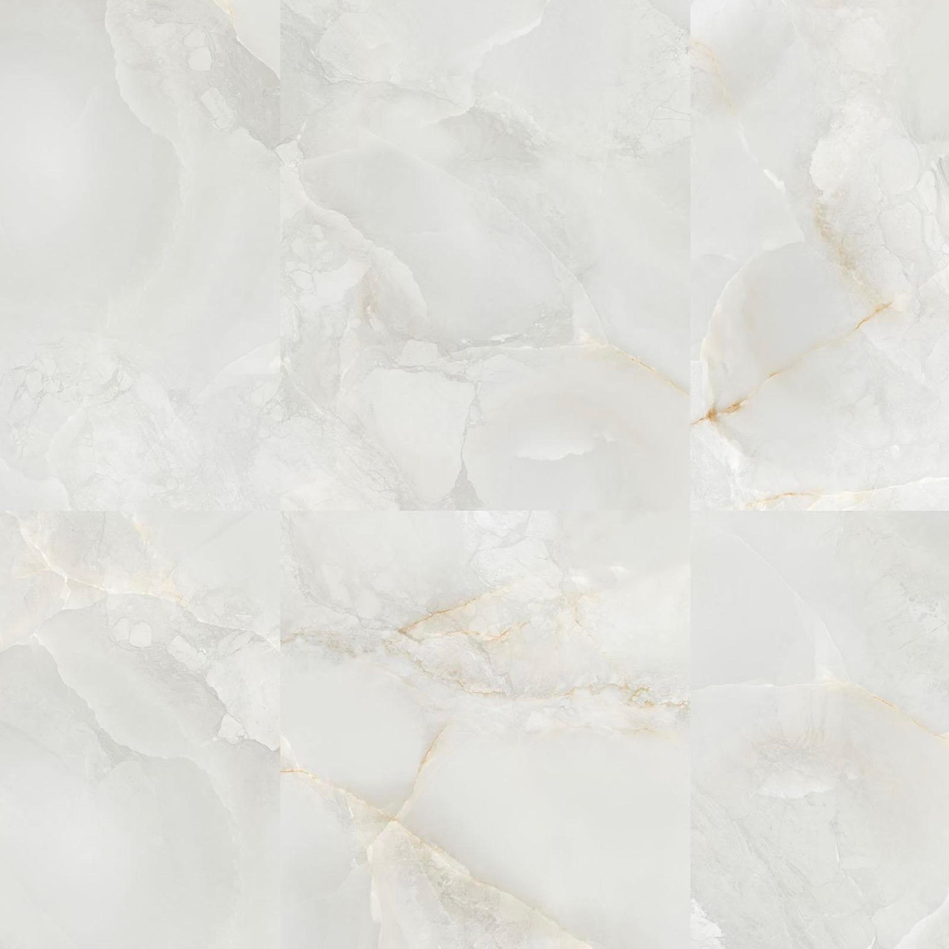 Muestra de porcelanato pulido ónix blanco