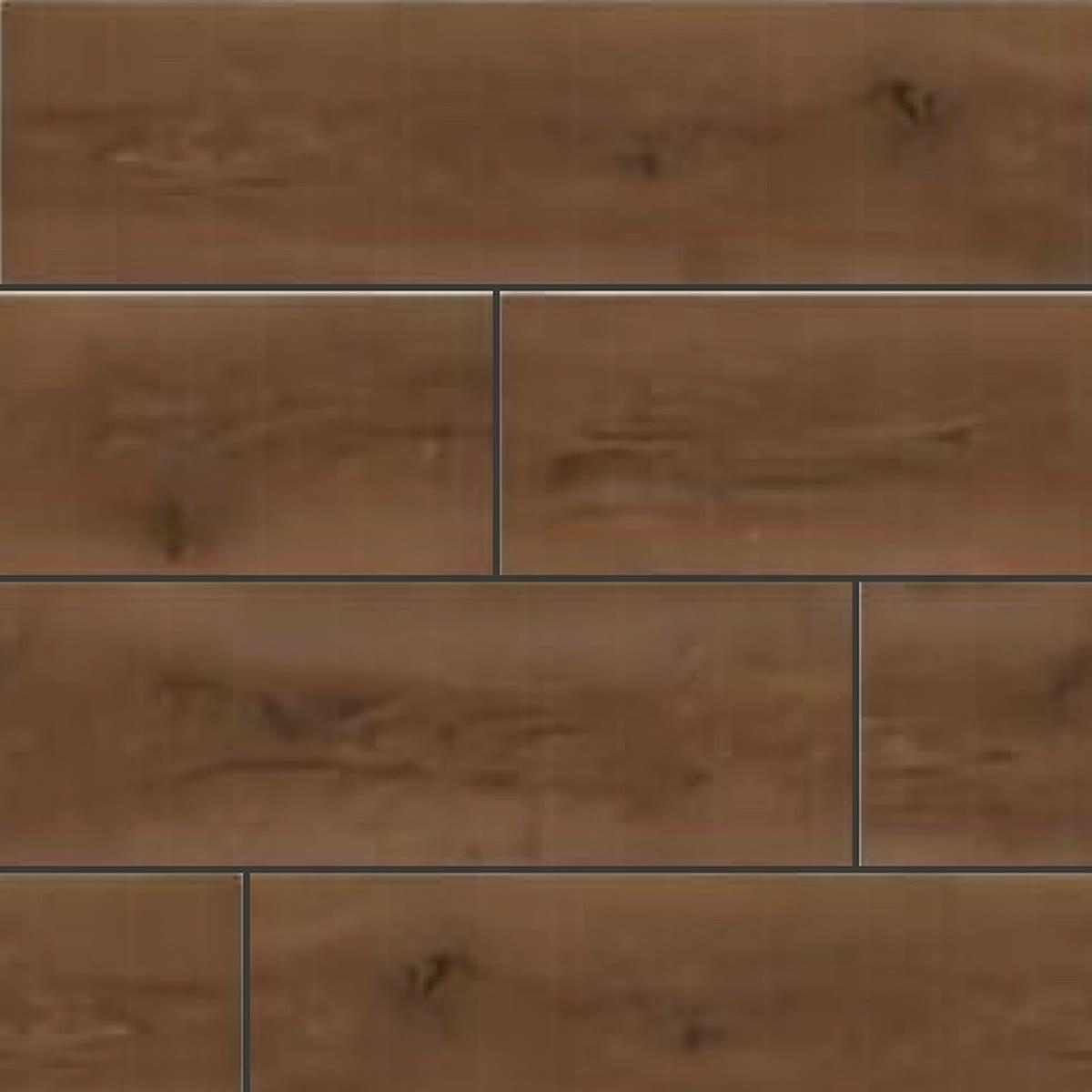 Muestra de porcelanato símil madera nogal americano