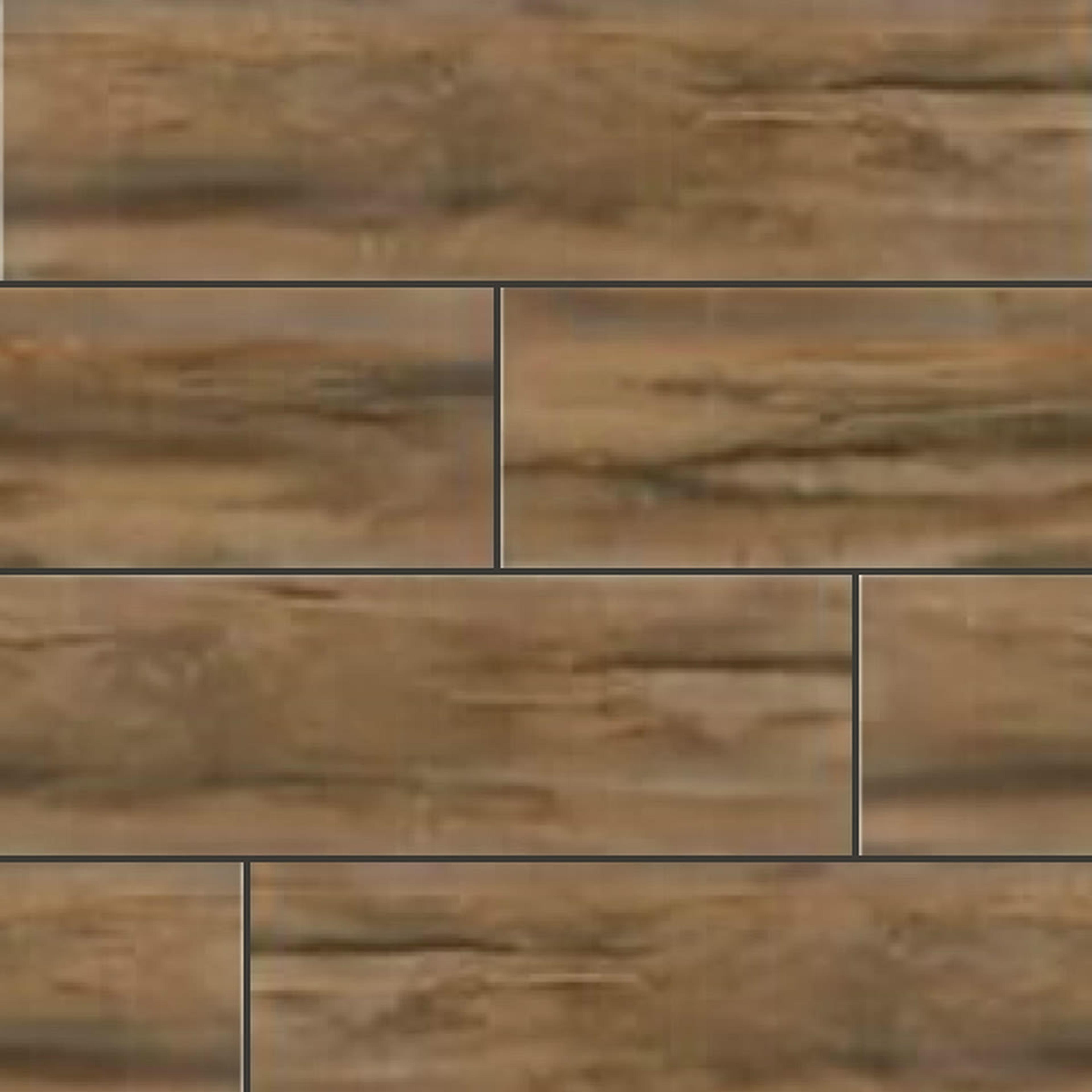 Muestra de porcelanato símil madera nogal rústico