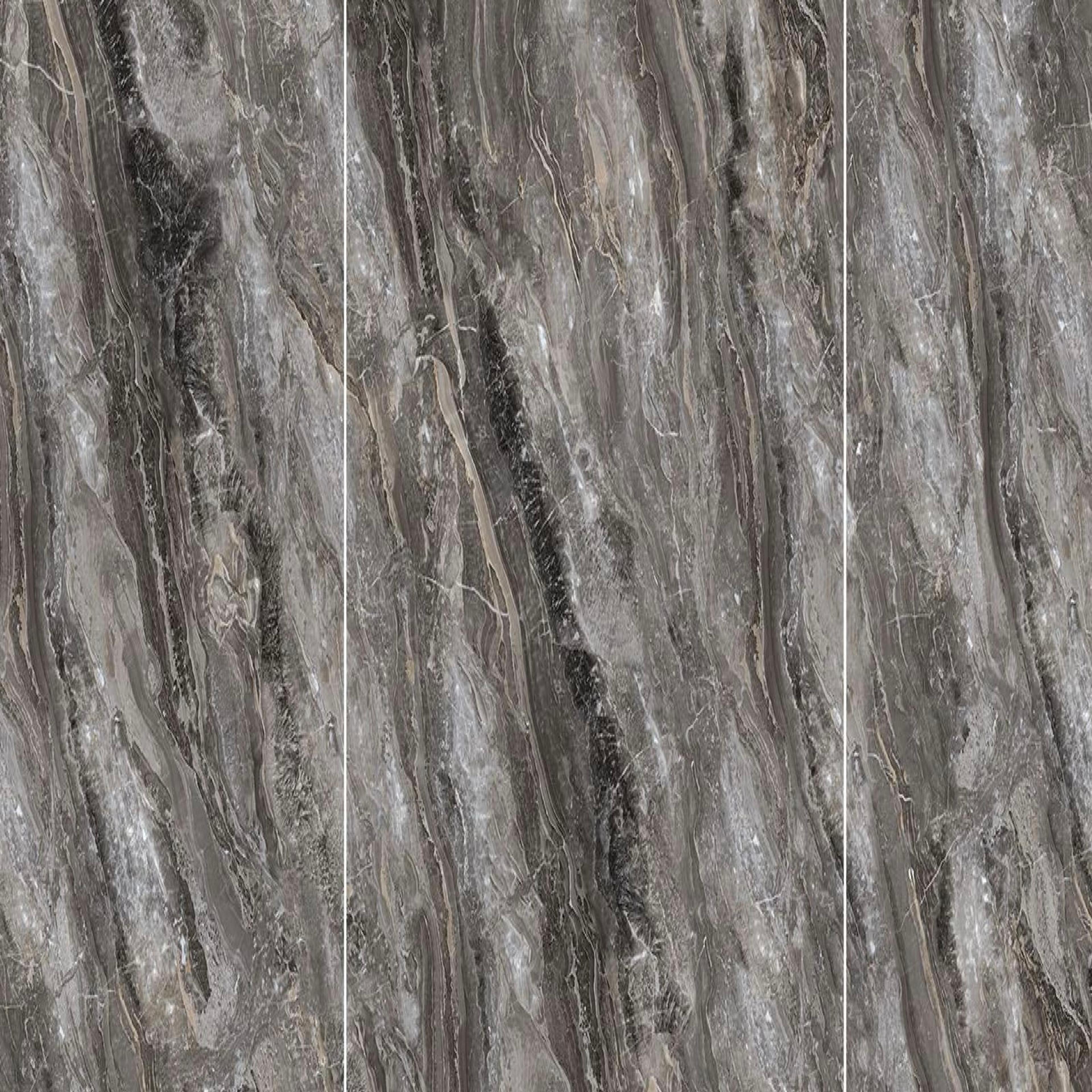 Muestra de porcelanato pulido taupe veteado
