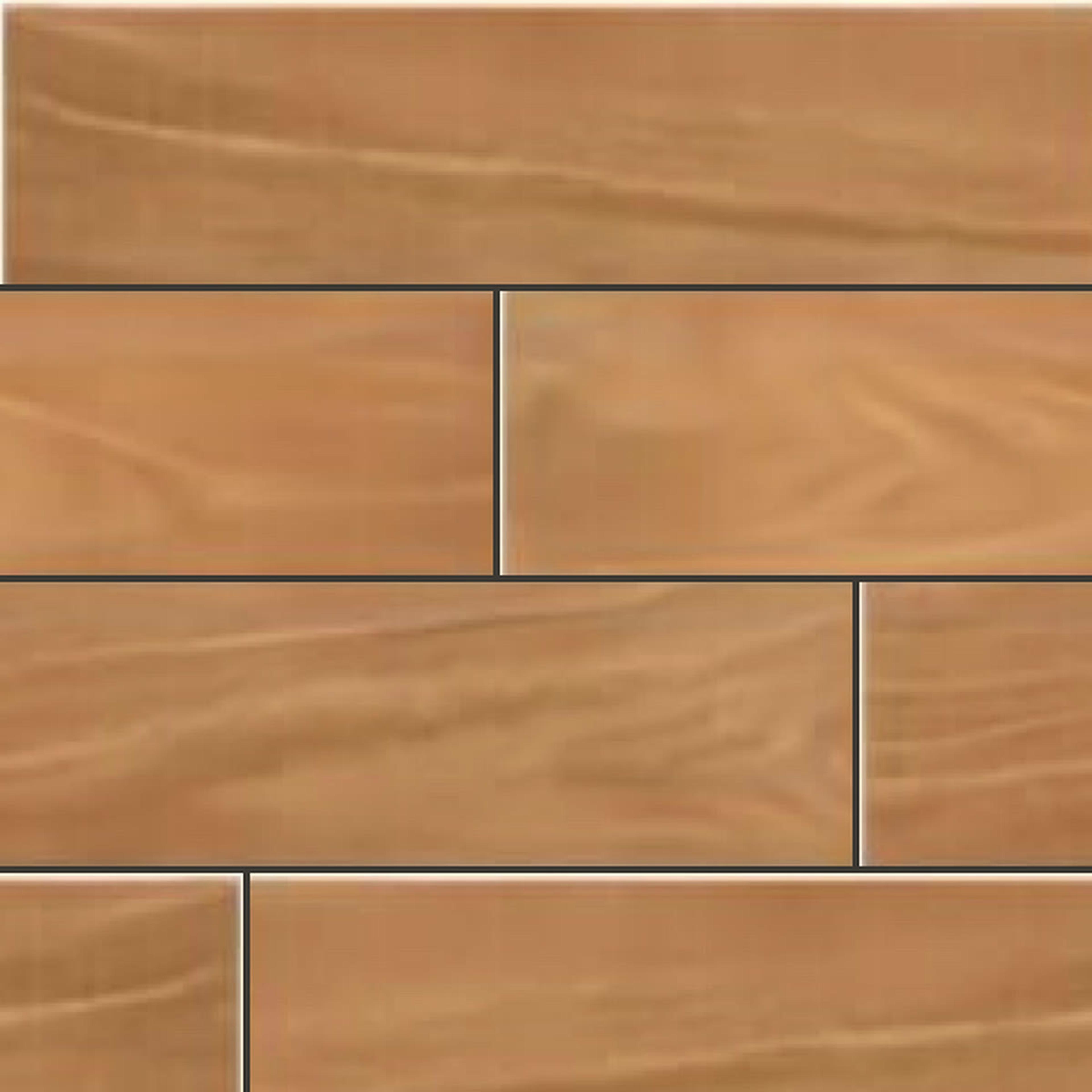 Muestra de porcelanato símil madera teca