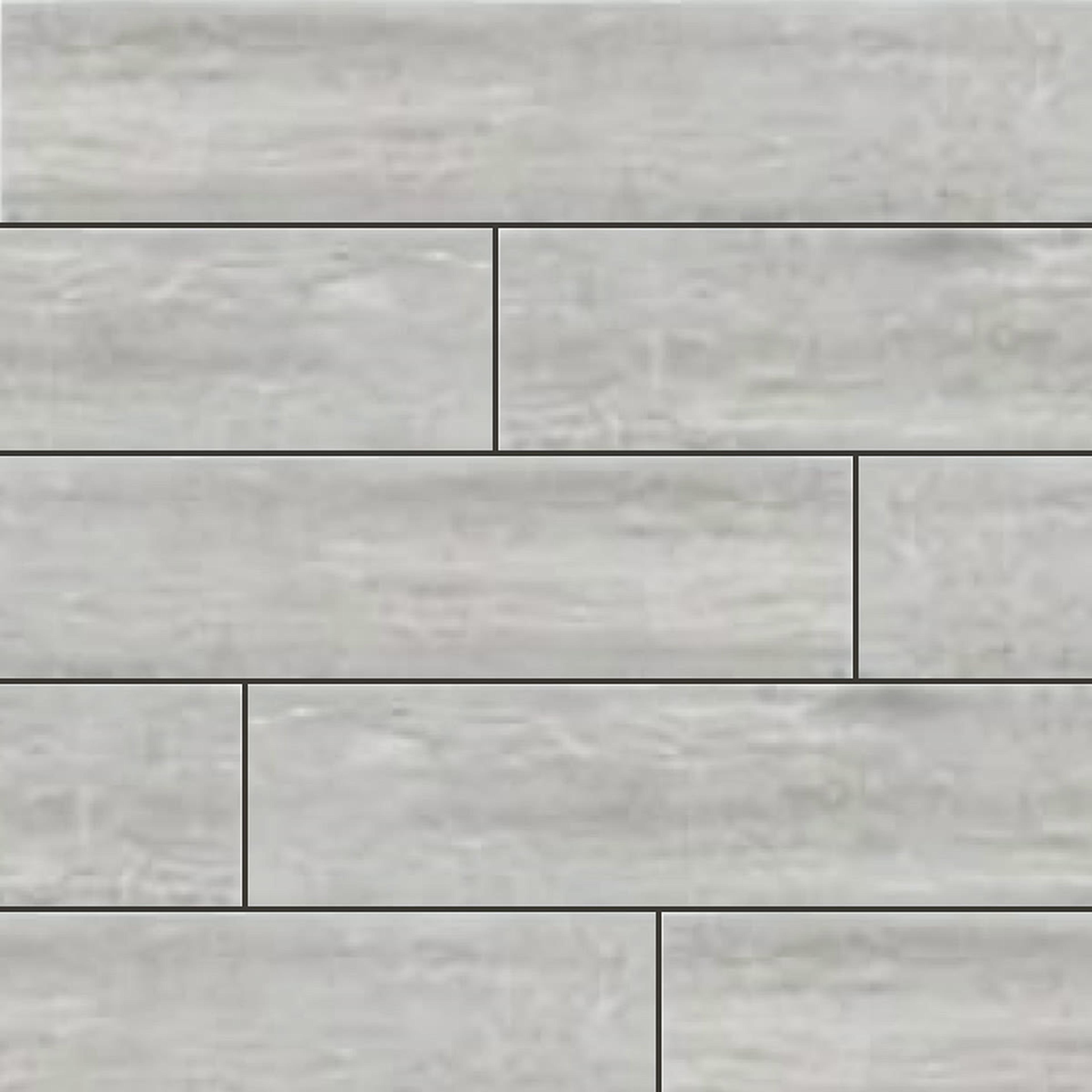 Muestra de porcelanato símil madera gris humo