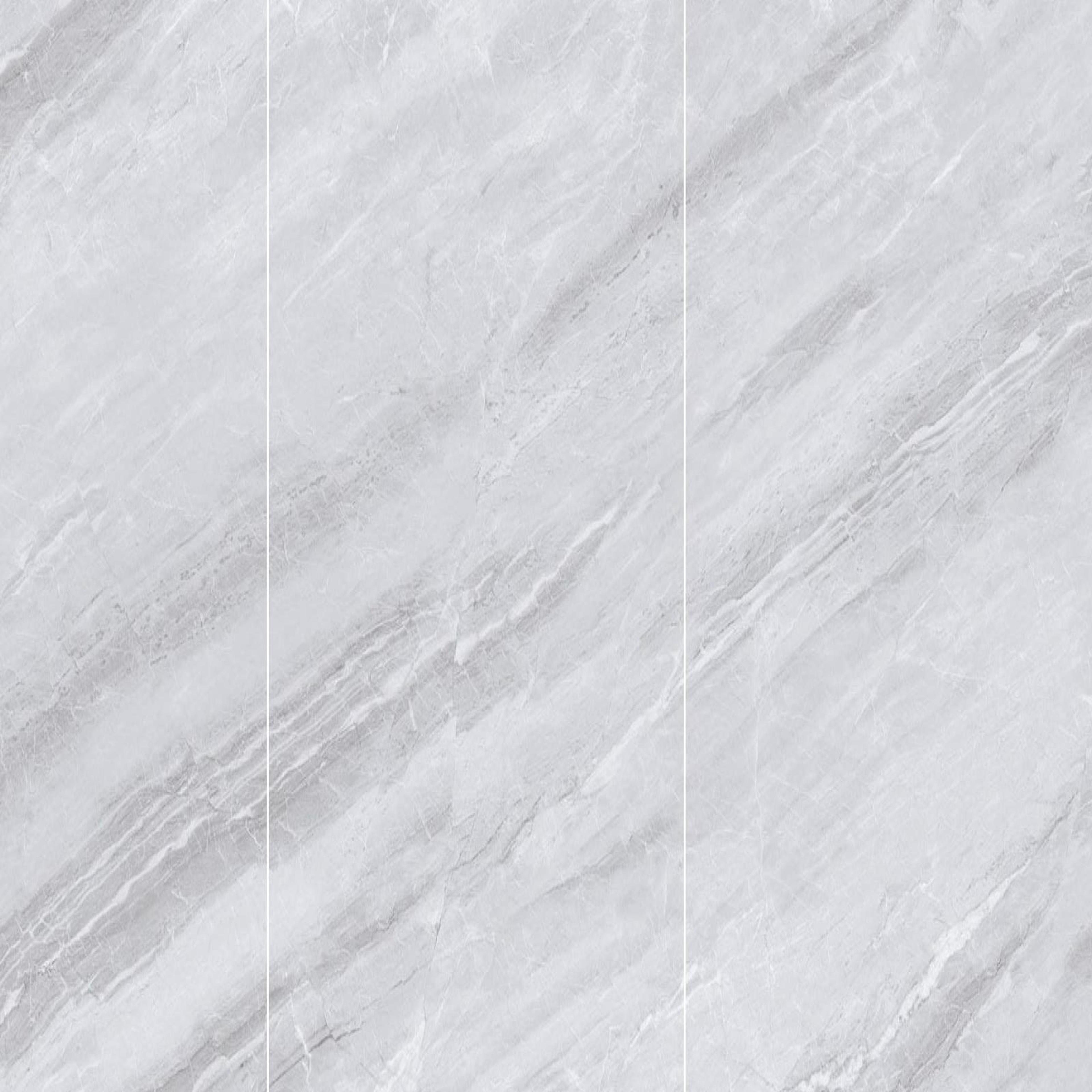 Muestra de porcelanato pulido gris niebla