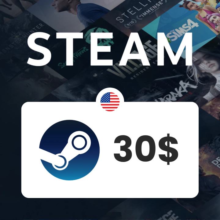 Carte Steam 30$ / Recharge Steam Wallet