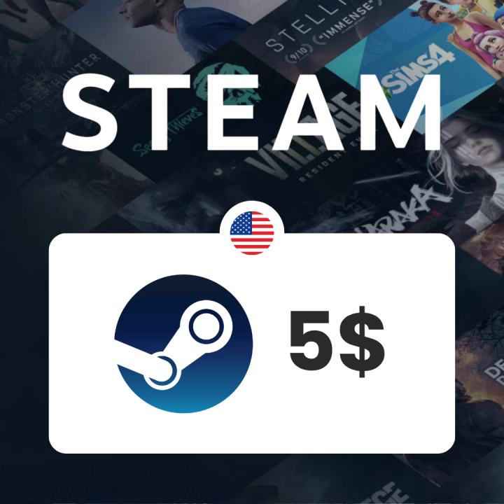 Carte Steam 5$ / Recharge Steam Wallet