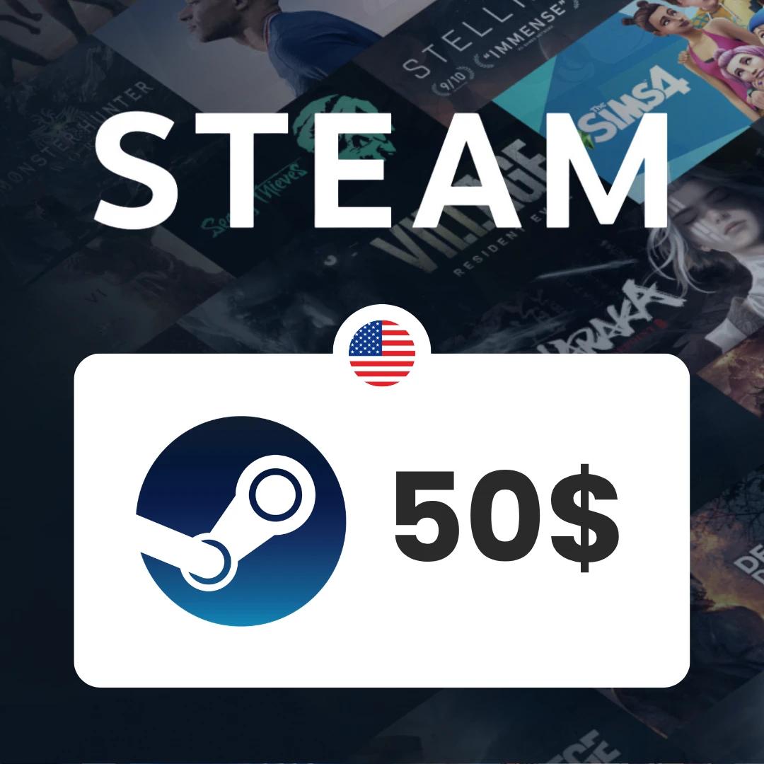 Carte Steam 50$ / Recharge Steam Wallet 1