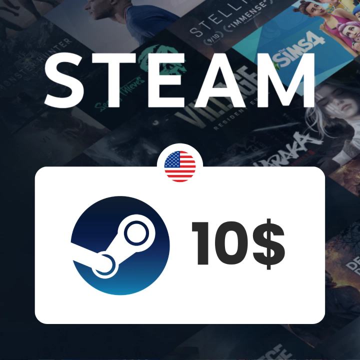 Carte Steam 10$ / Recharge Steam Wallet