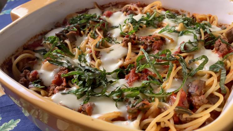 Ultimate Cheesy Baked Spaghetti with Meat Sauce