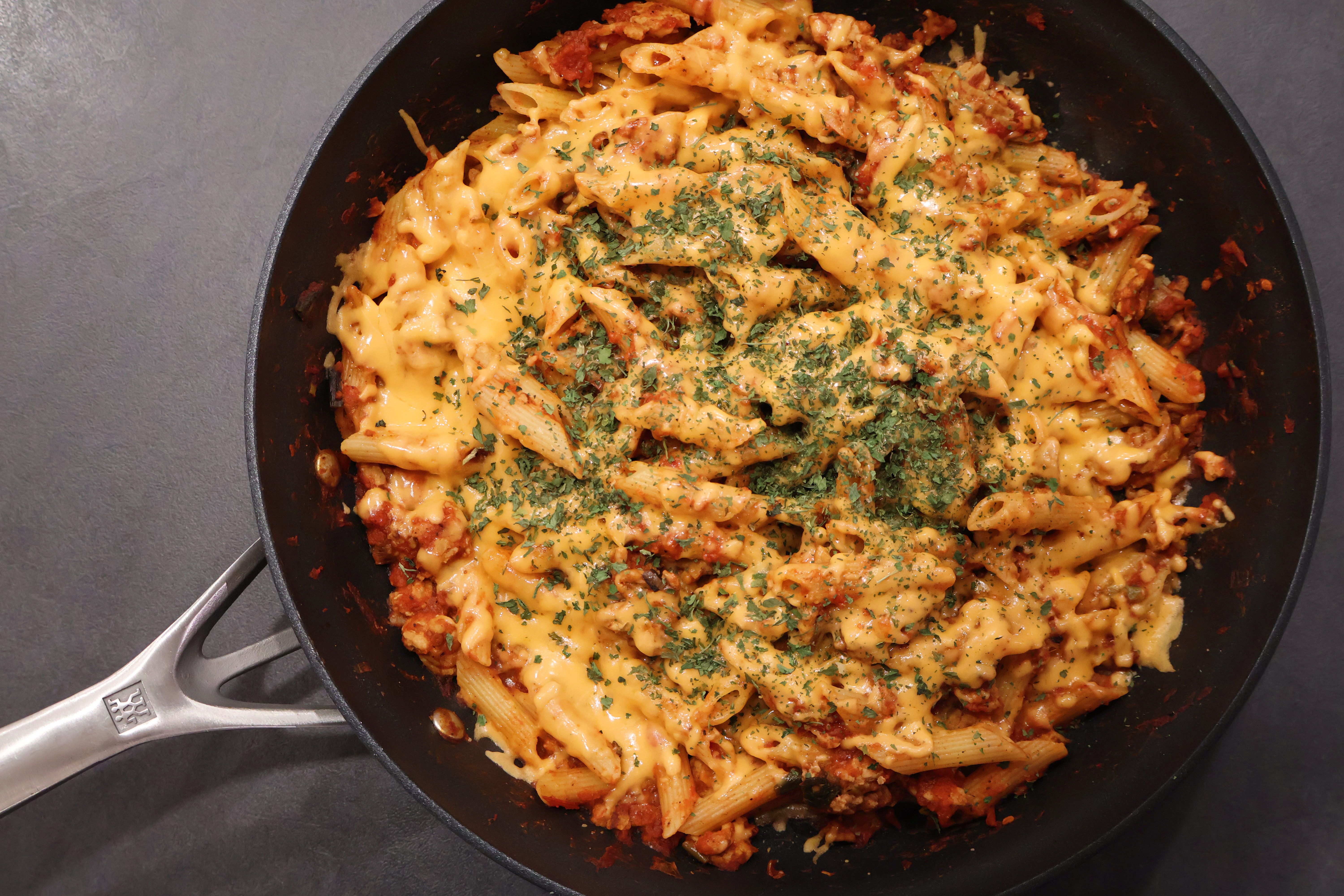 Quick Fusion Dinner: Cheesy Taco Skillet Pasta