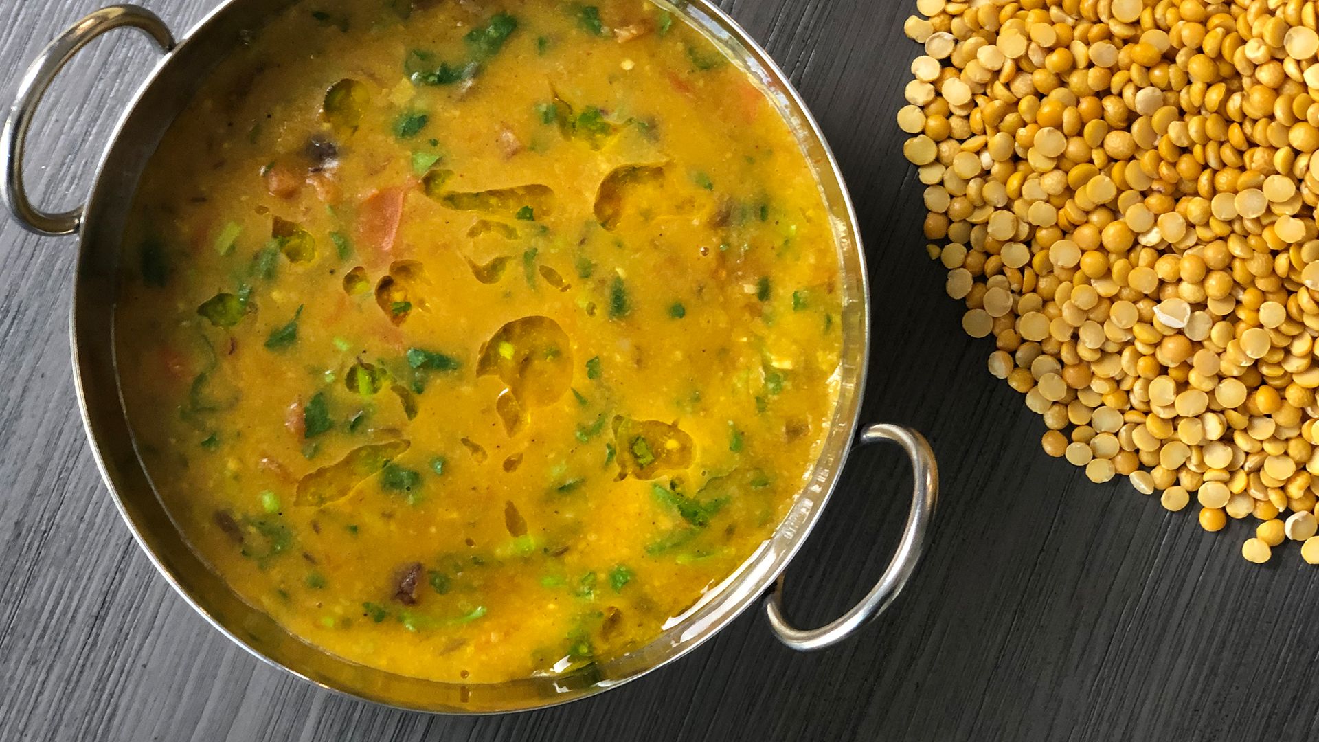 Instant Pot Maseladar Chana Dal Tadka | Spiced Yellow Split Pea Soup
