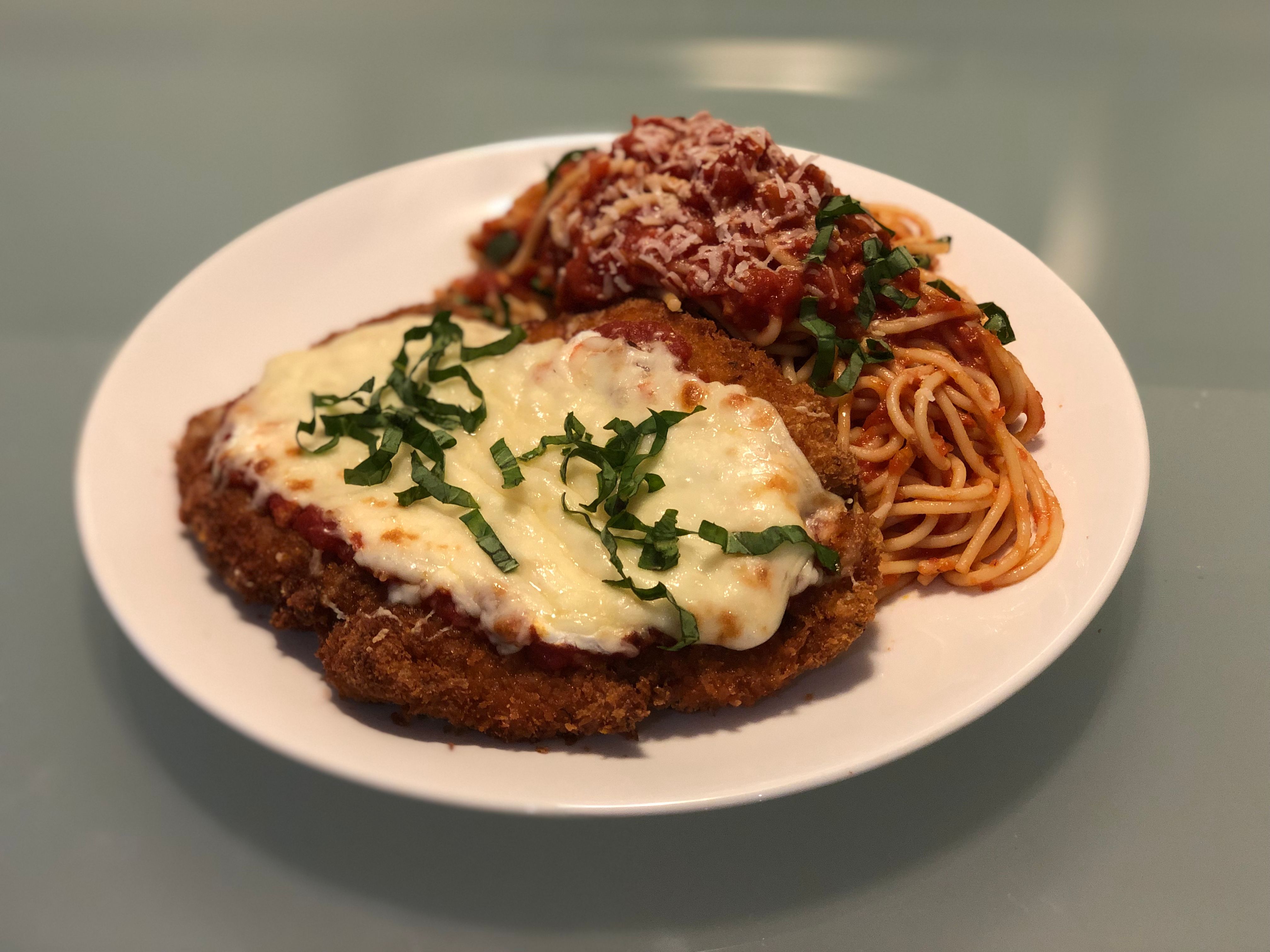 Classic Chicken Parmesan Recipe with Spaghetti Marinara