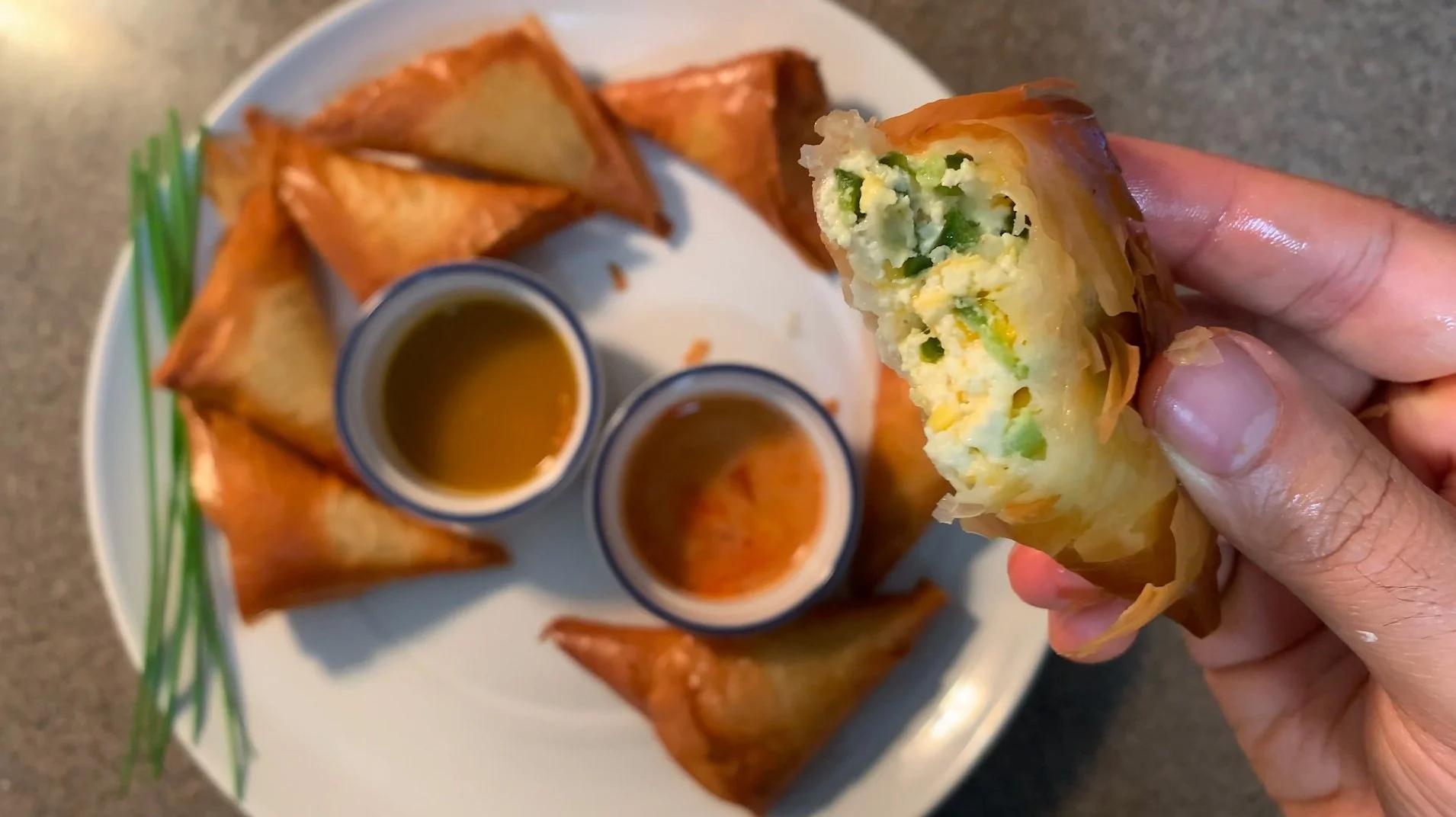 Super Easy Corn Jalapeno and Cheese Samosas