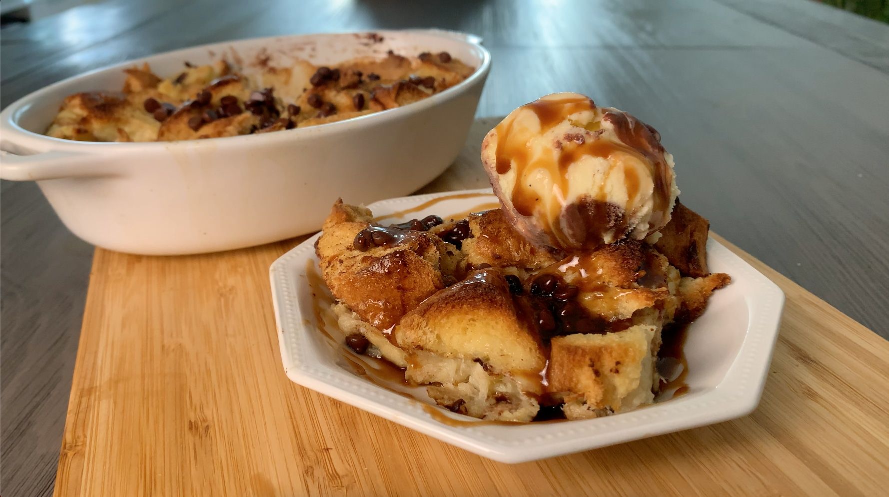 Brioche Bread Pudding with Whiskey Caramel Sauce