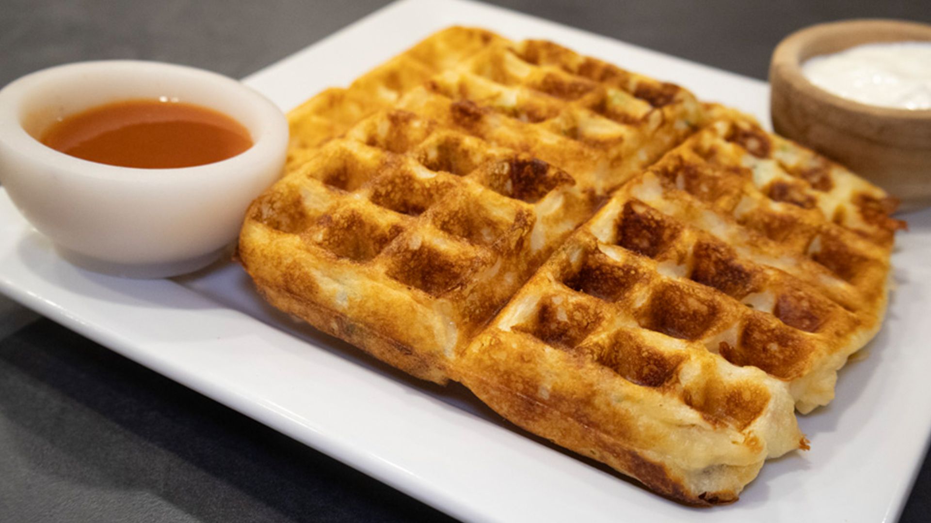 Easy Crispy & Cheesy Savory Waffles Recipe