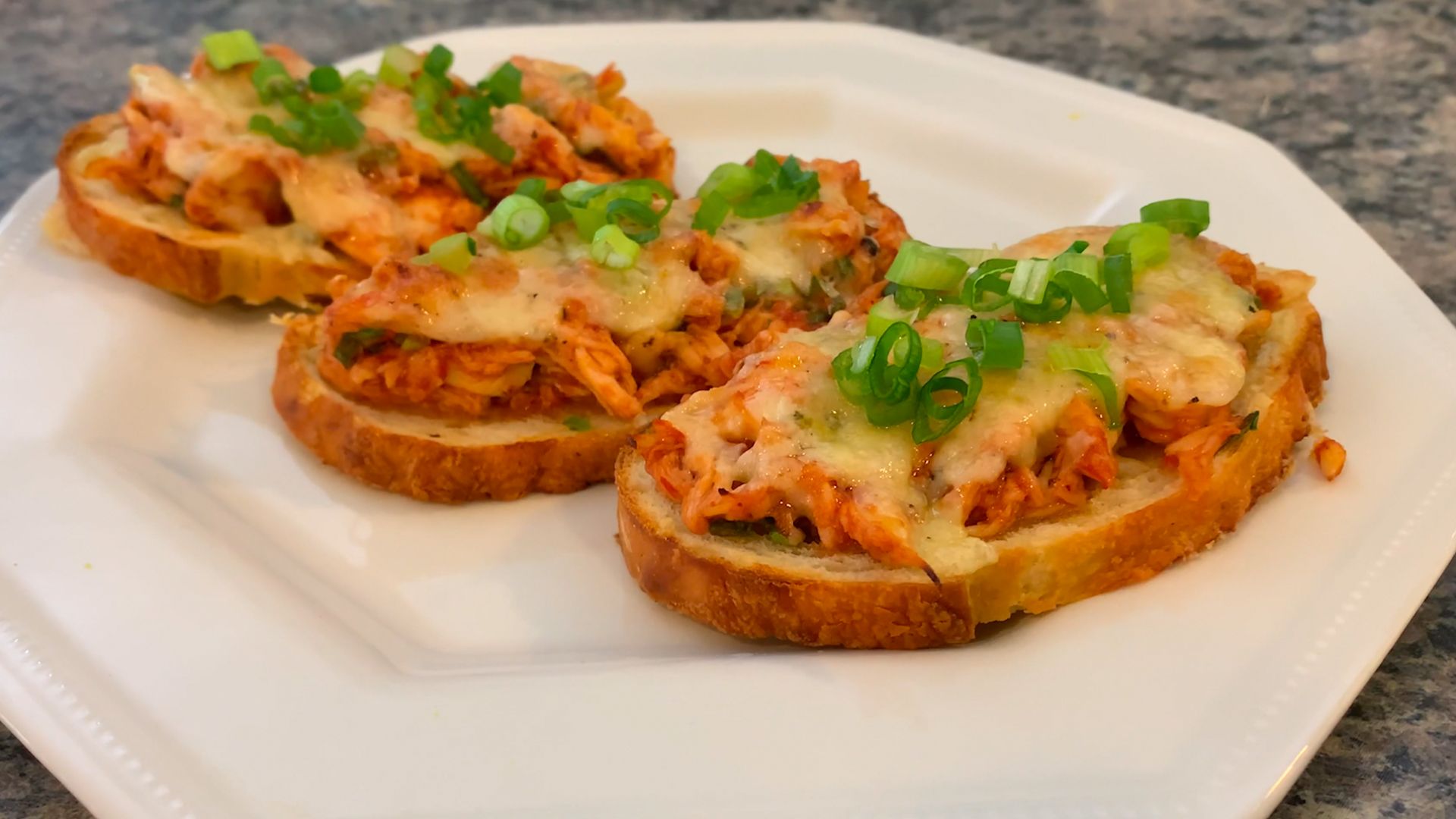 Open-Faced BBQ Chicken Grilled Cheese Sandwich