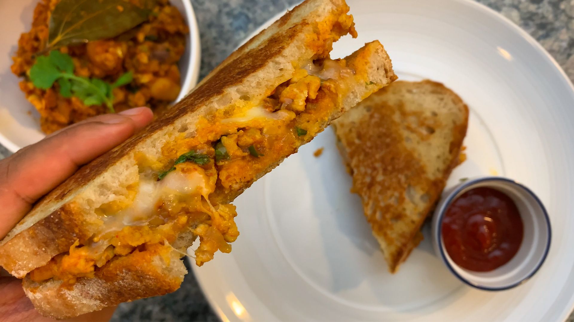 Quick and Easy Aloo Chicken Keema Chicken Sandwich