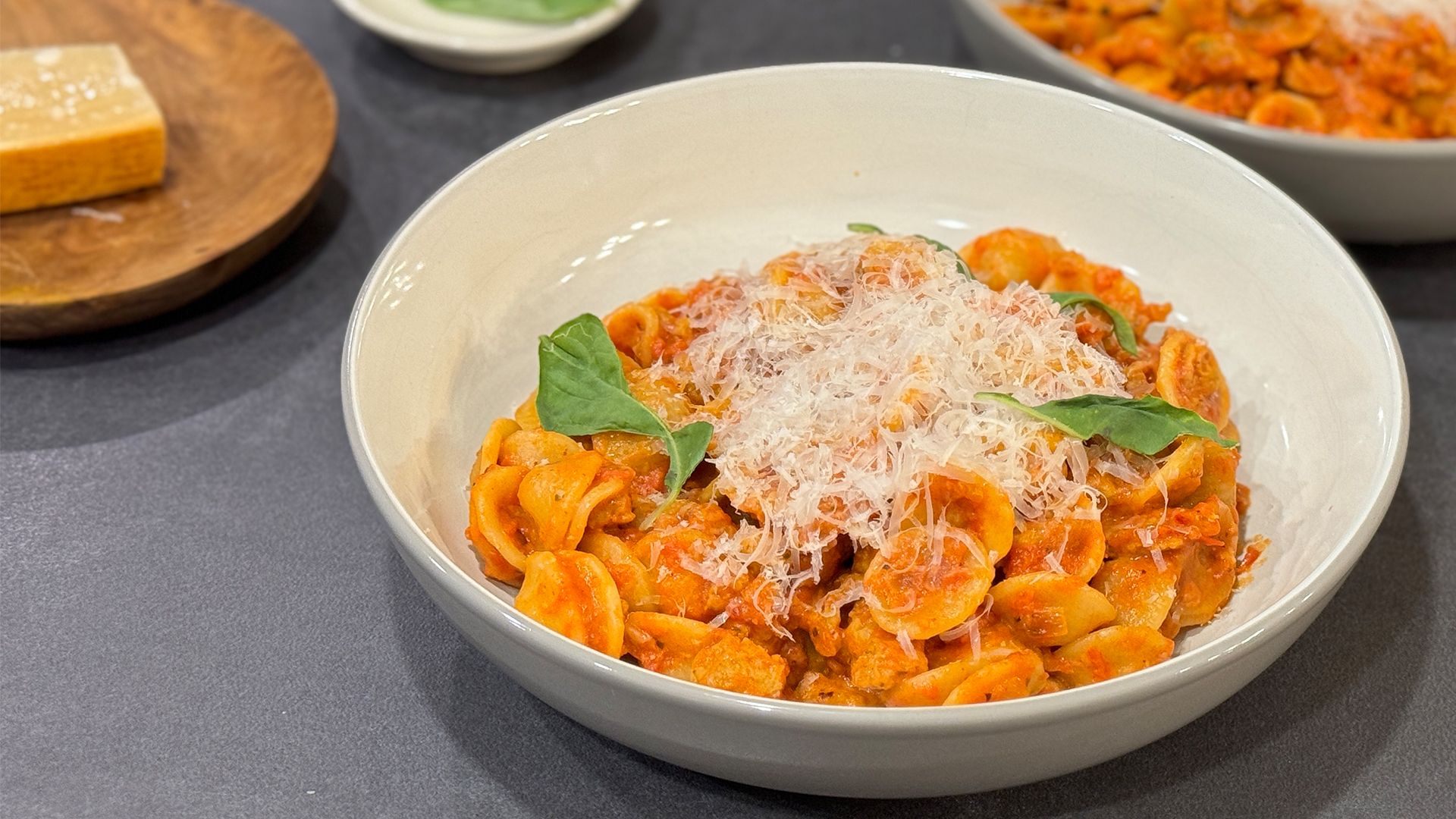 Orecchiette with Spicy Italian Chicken Sausage