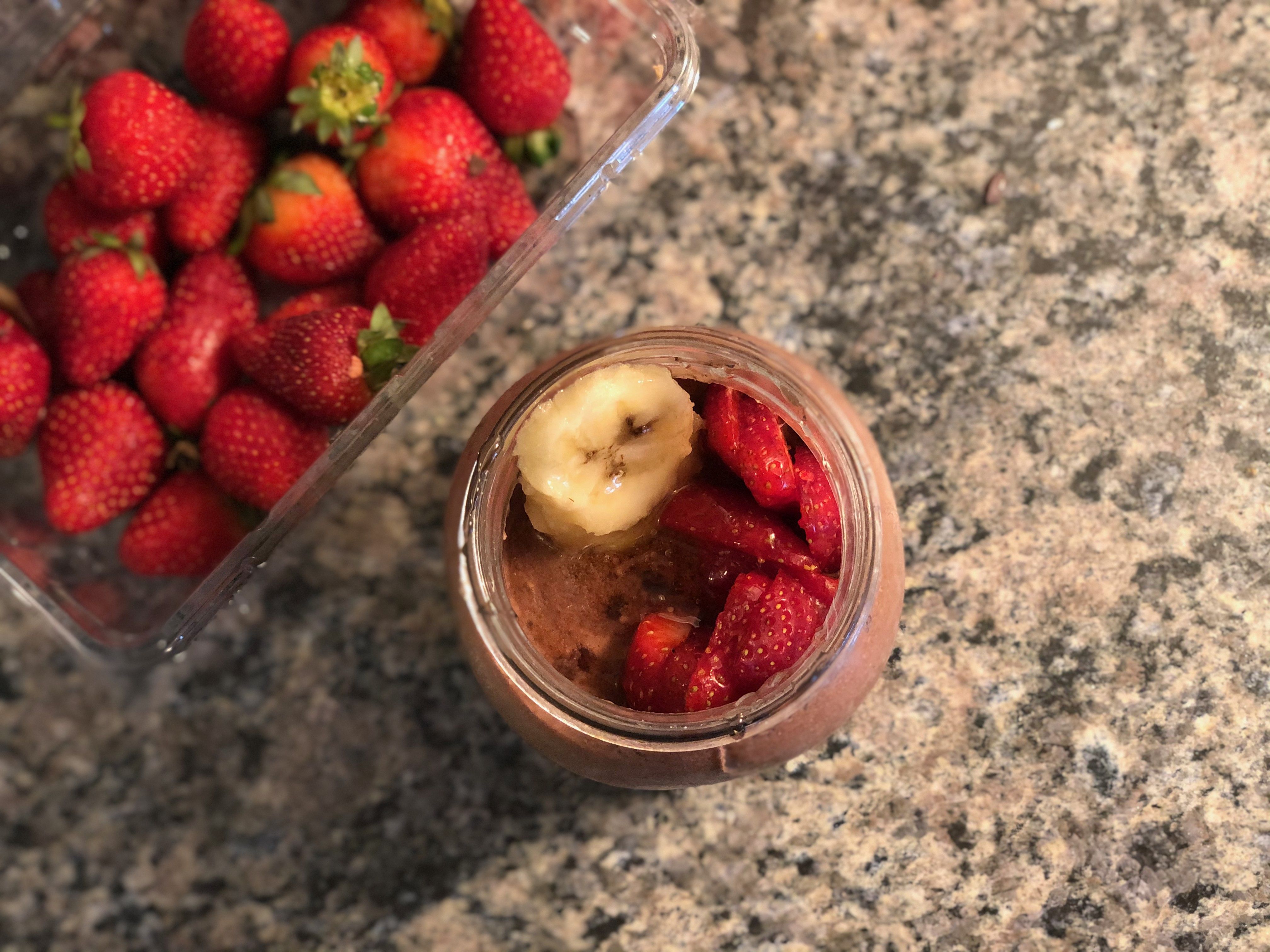 Chocolate Banana Strawberry Overnight Oats