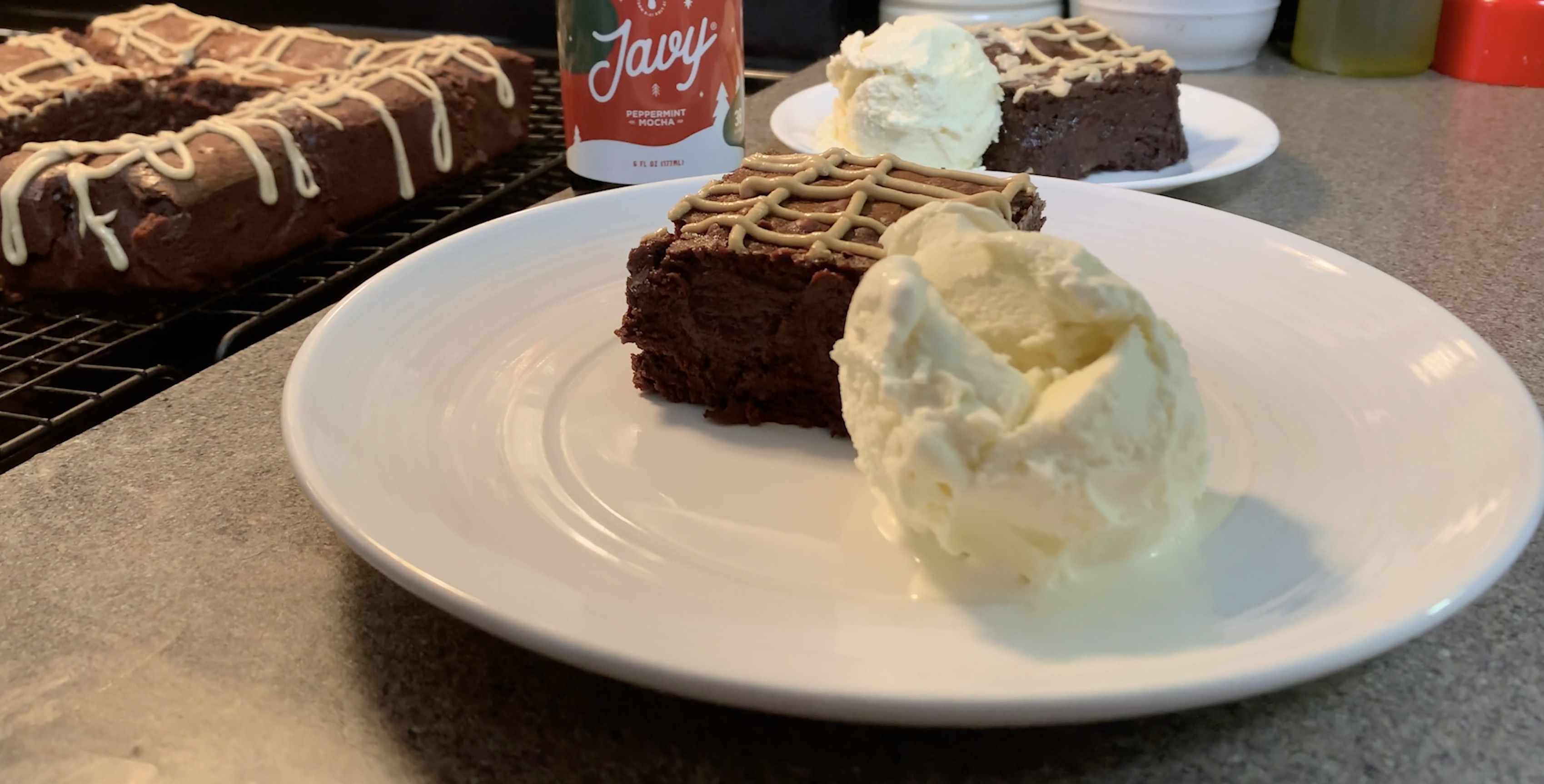 Espresso Brownies with Peppermint Mocha Cream