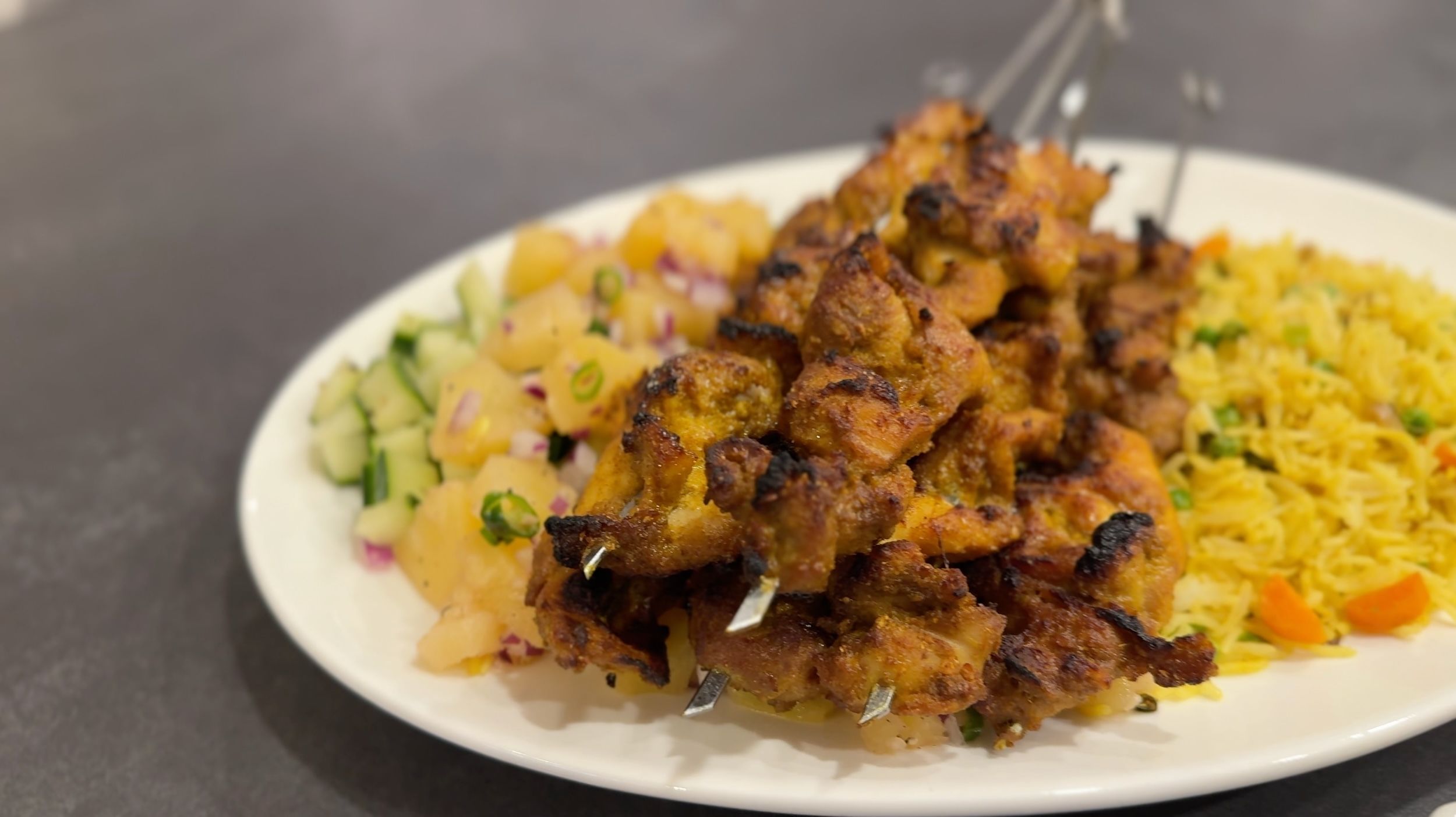Singapore Chicken Satay with Creamy Peanut Sauce