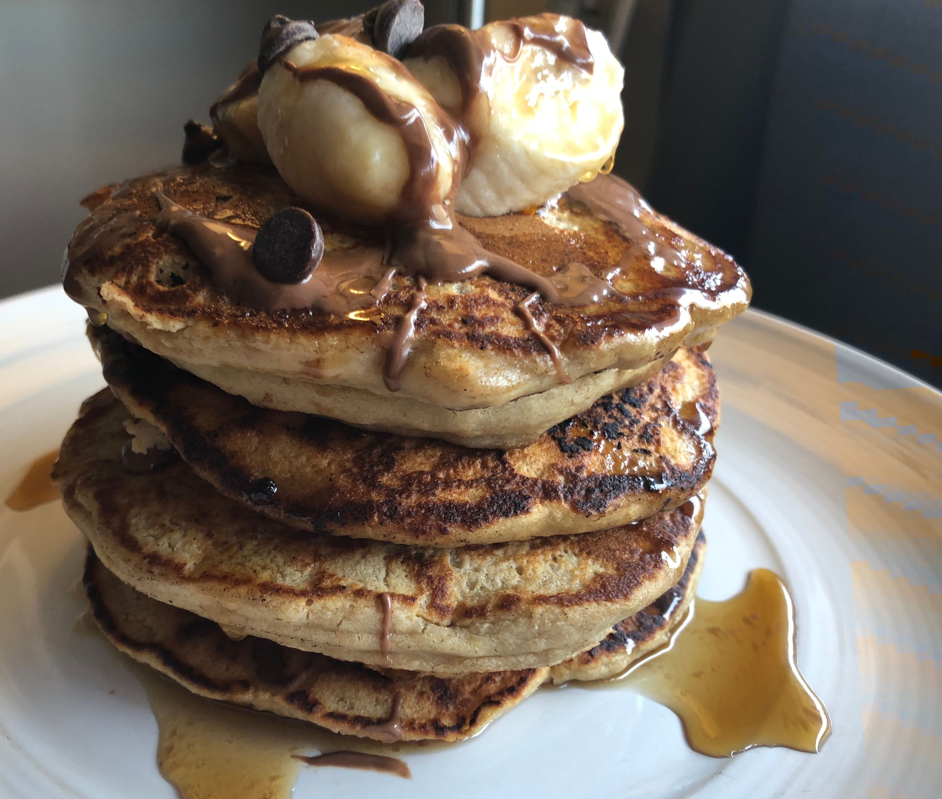 Fluffy Banana Nutella Pancakes to Sweeten Your Morning