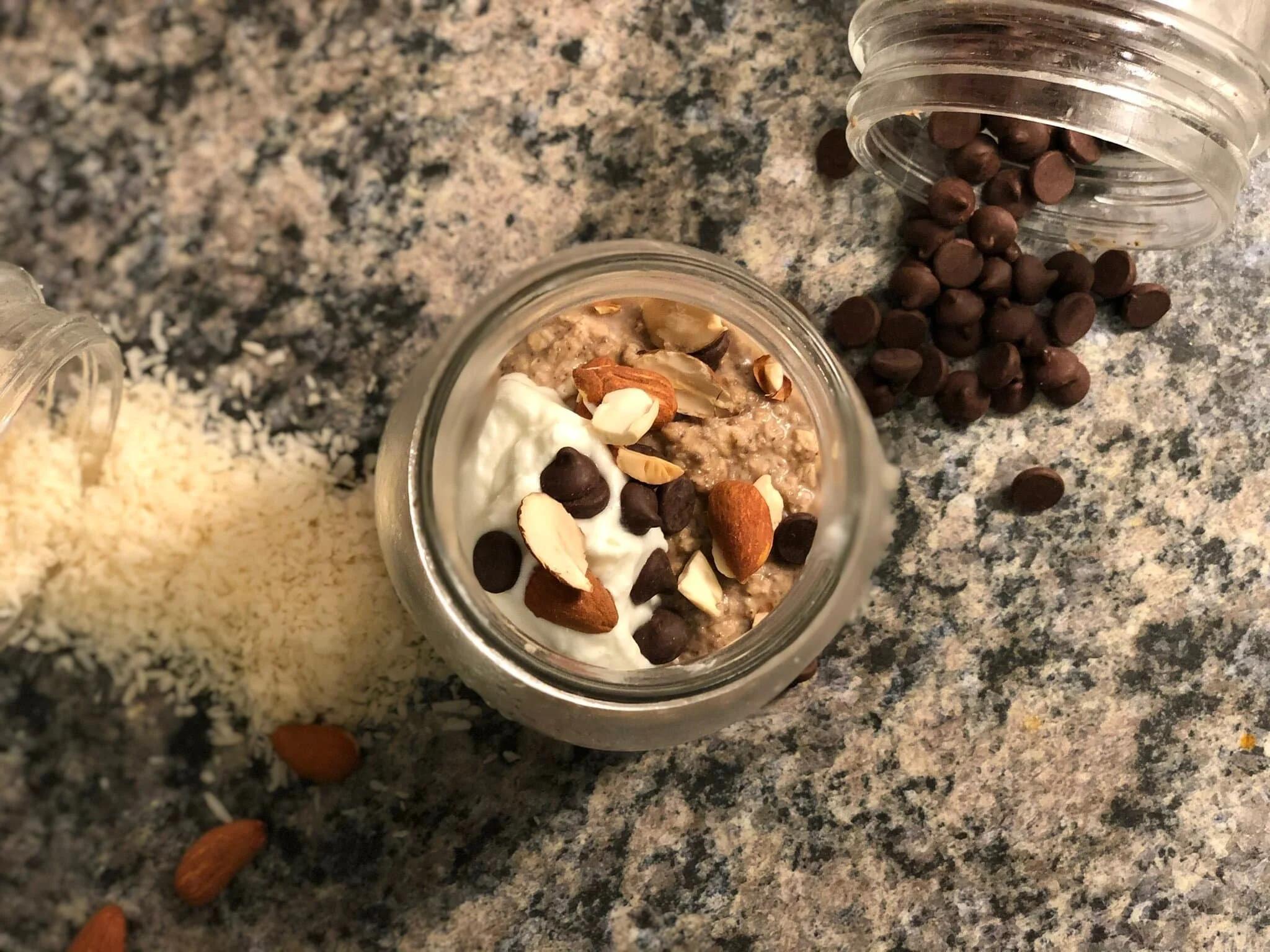 Coconut Banana Chocolate Chip Overnight Oats