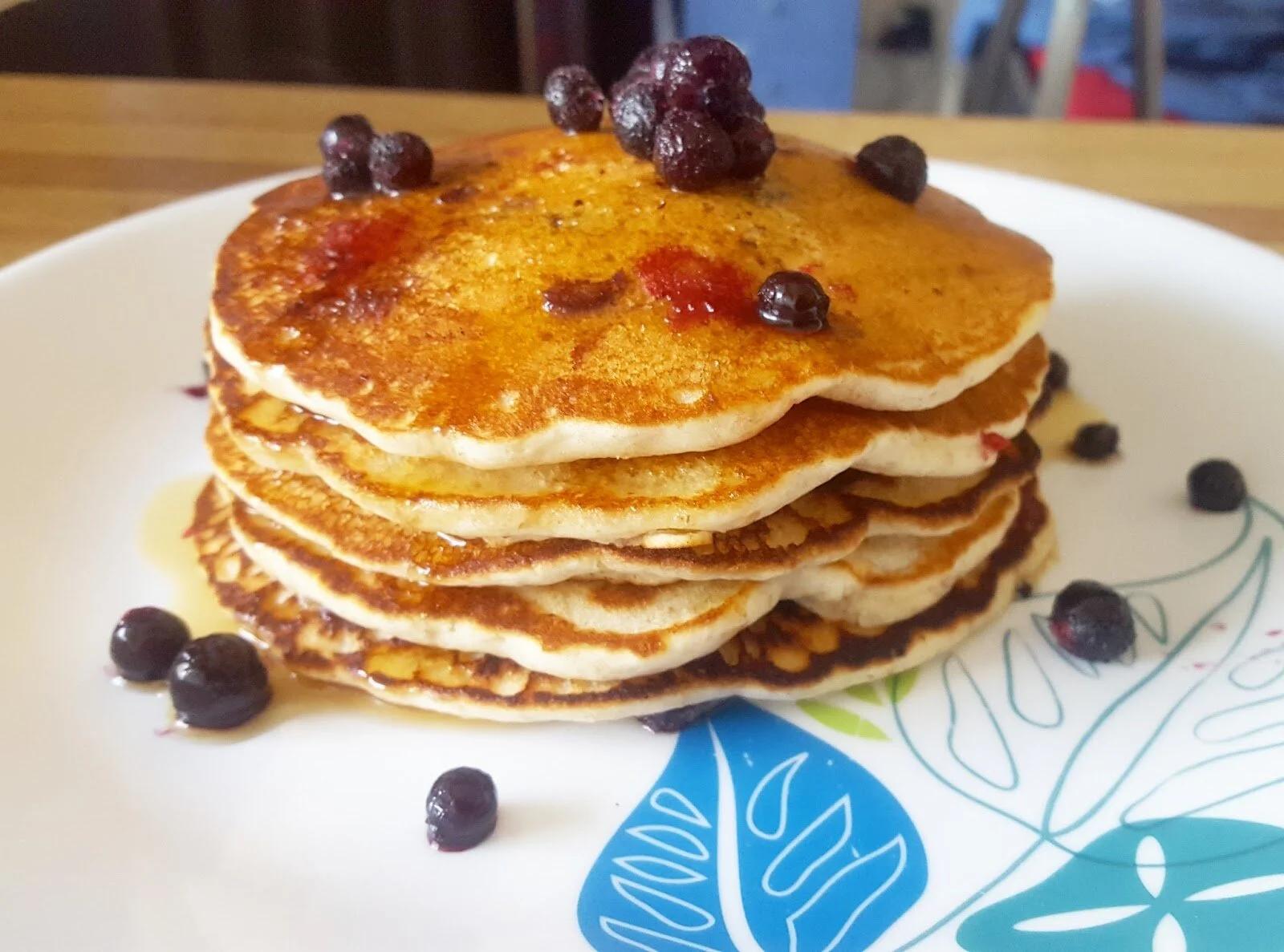 Fluffy Lemon Blueberry Raspberry Pancakes Recipe