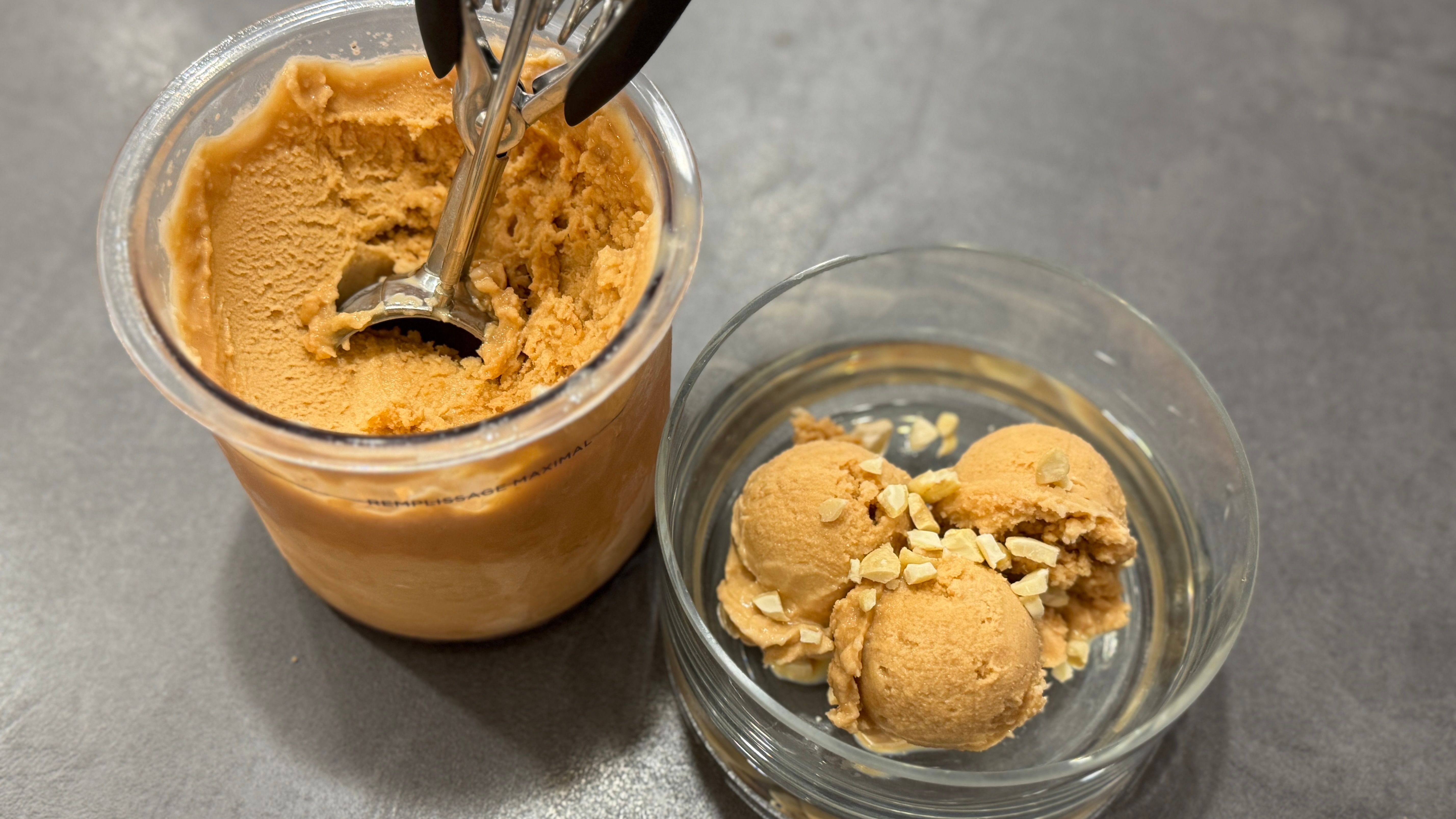 High Protein Ginger Chai Ice Cream in the Ninja Creami